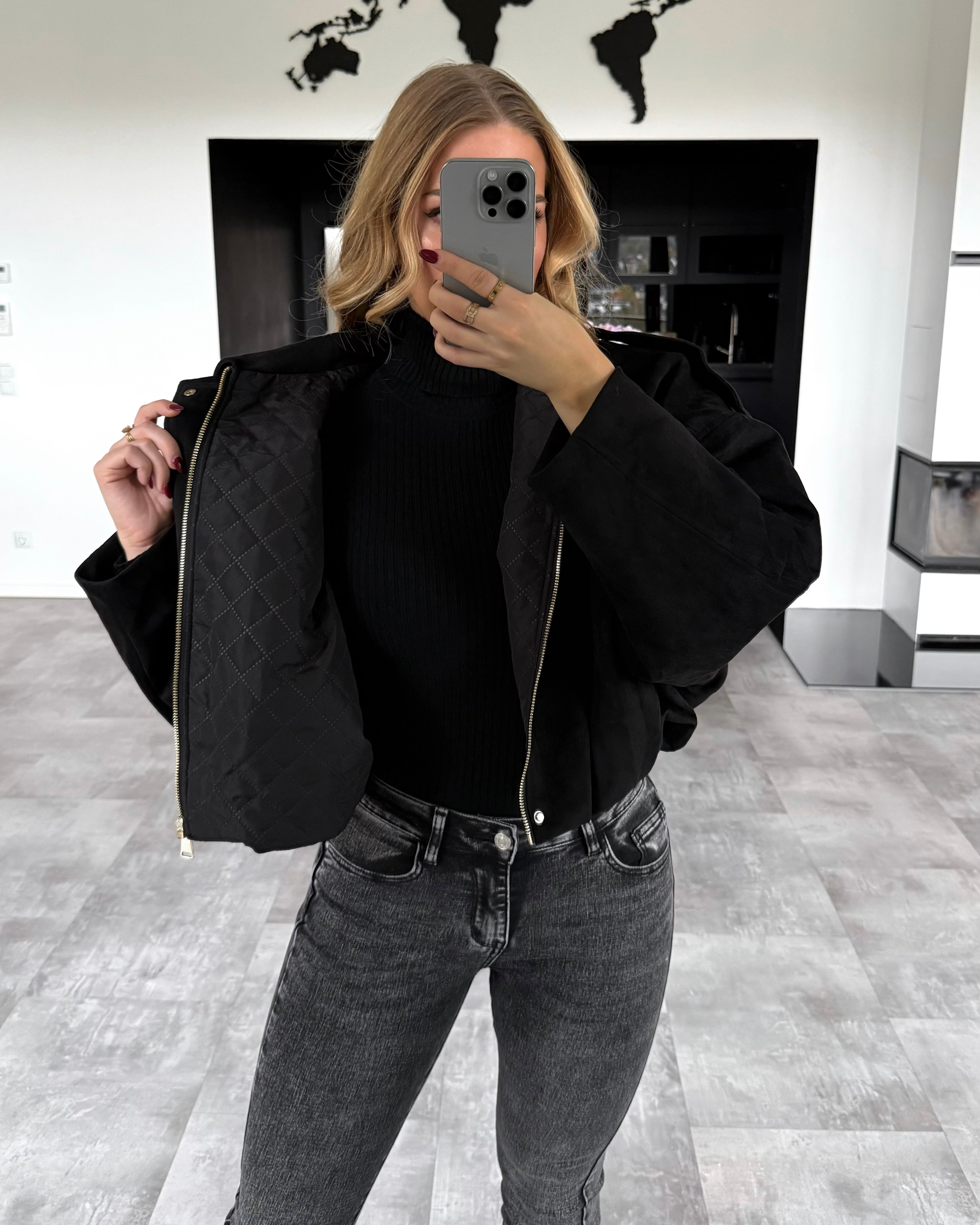 Suede Jacke “Romy” Schwarz