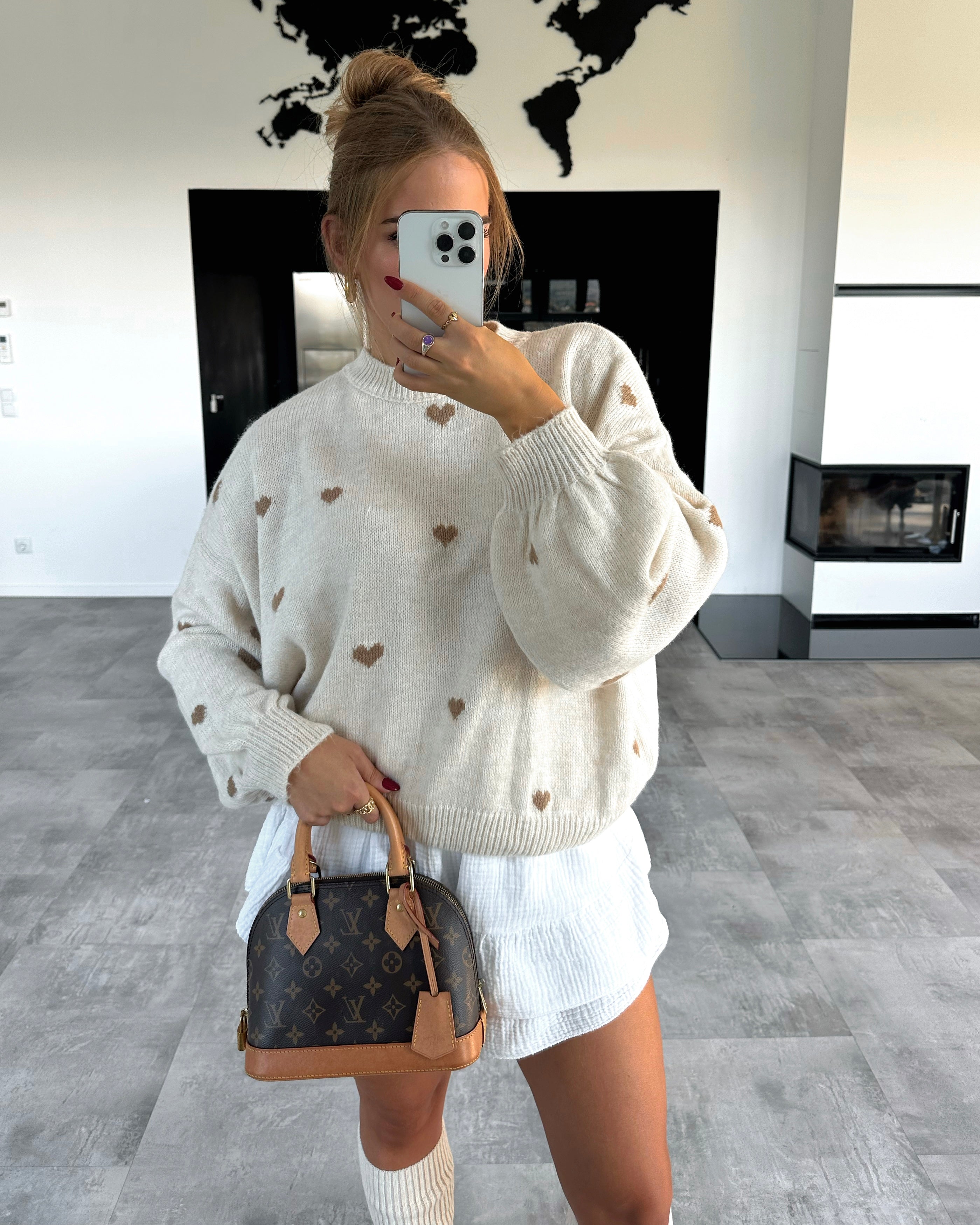 Pullover "Little Love" Ecru-Toffee