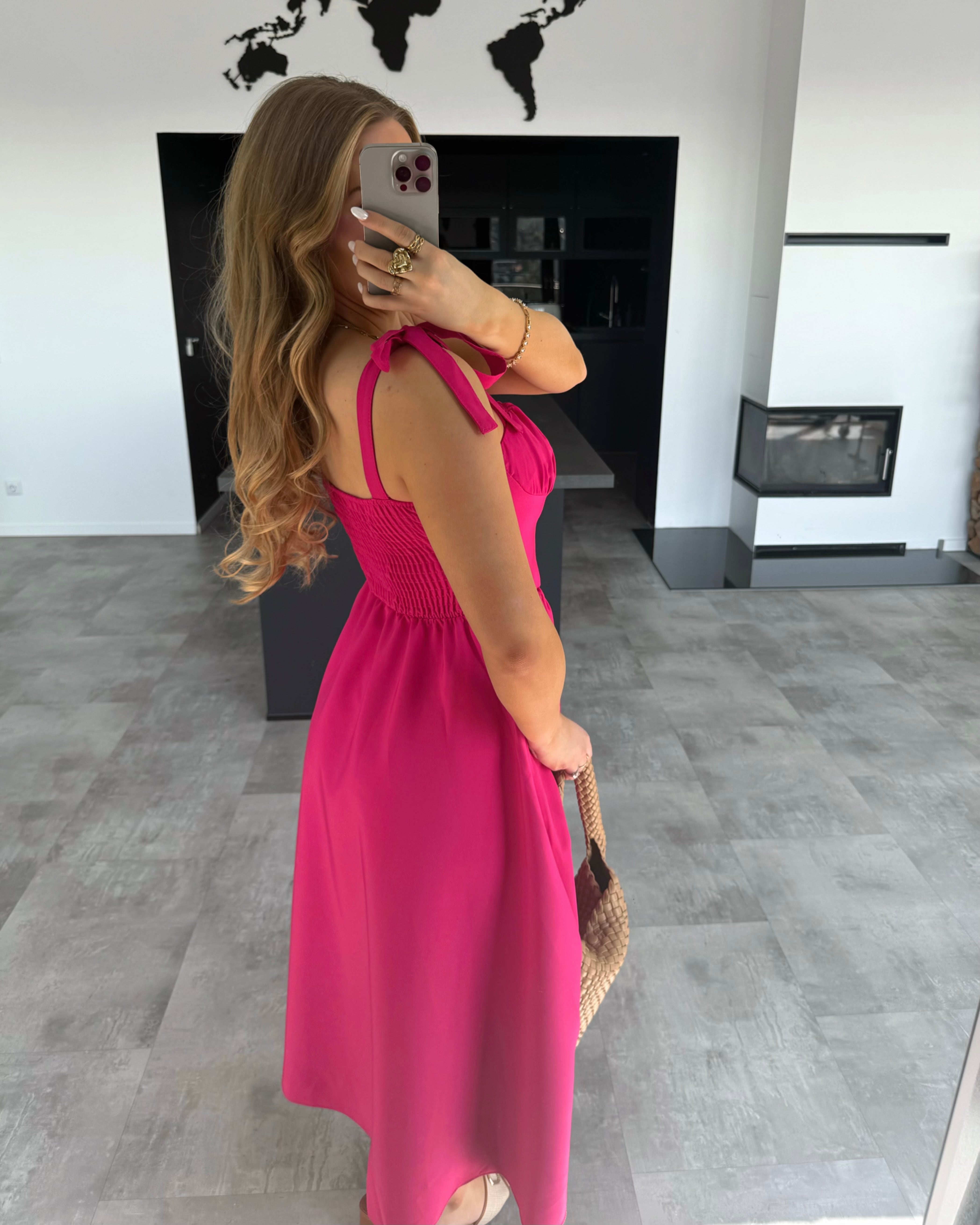 Maxikleid „Alura“ Fuchsienpink