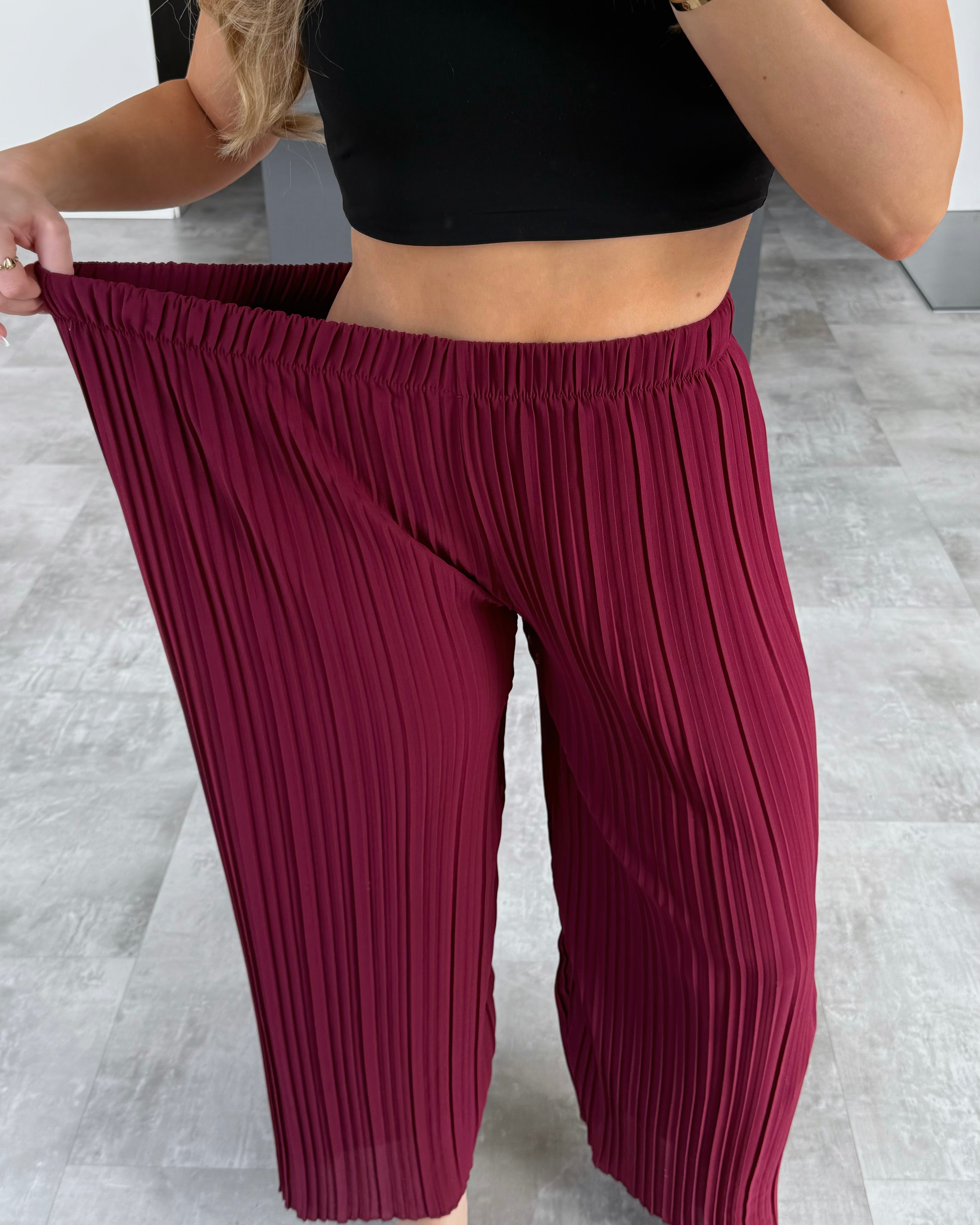 Plissierte Hose "Mala“ Bordeaux