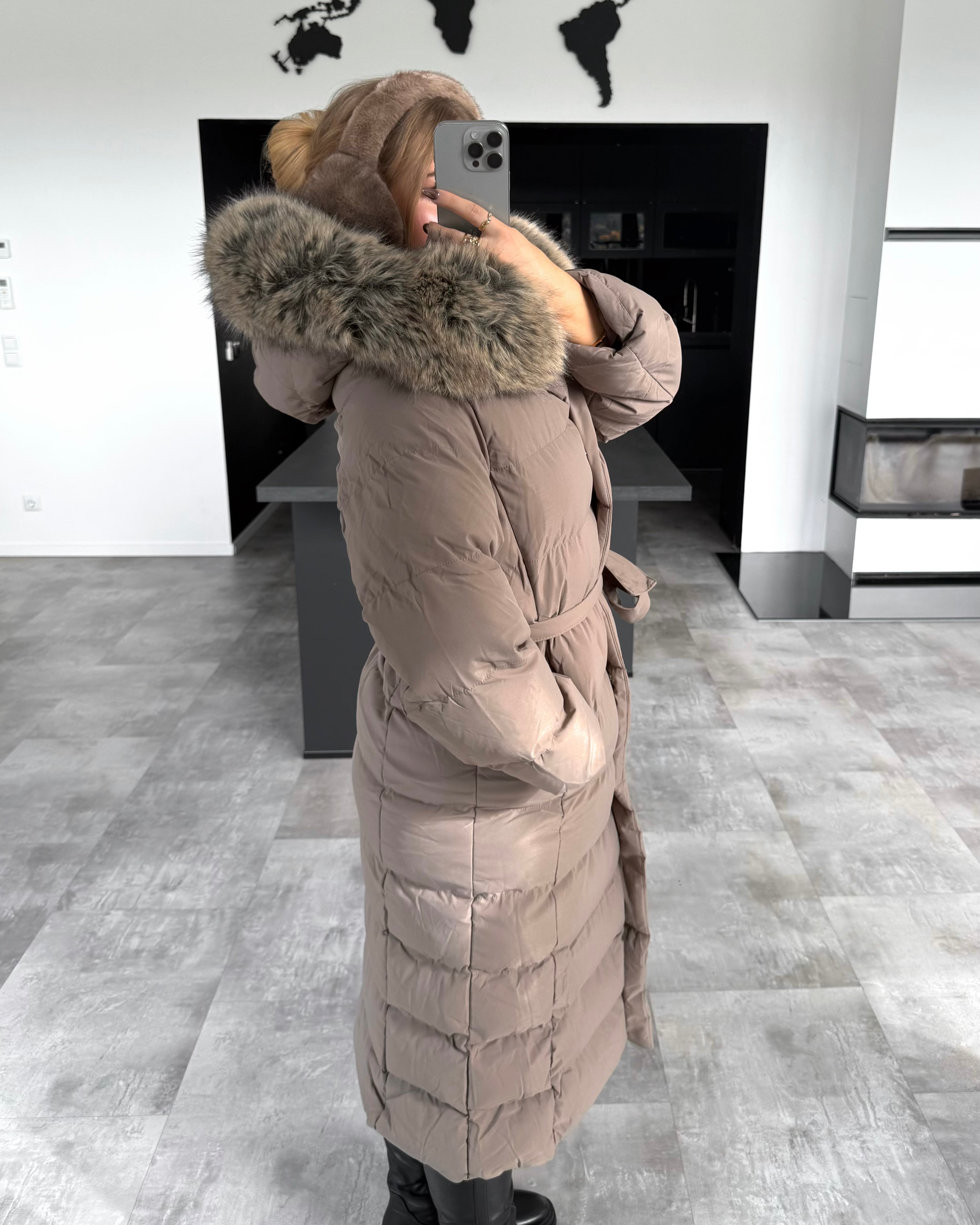 Wintermantel „North“ Taupe