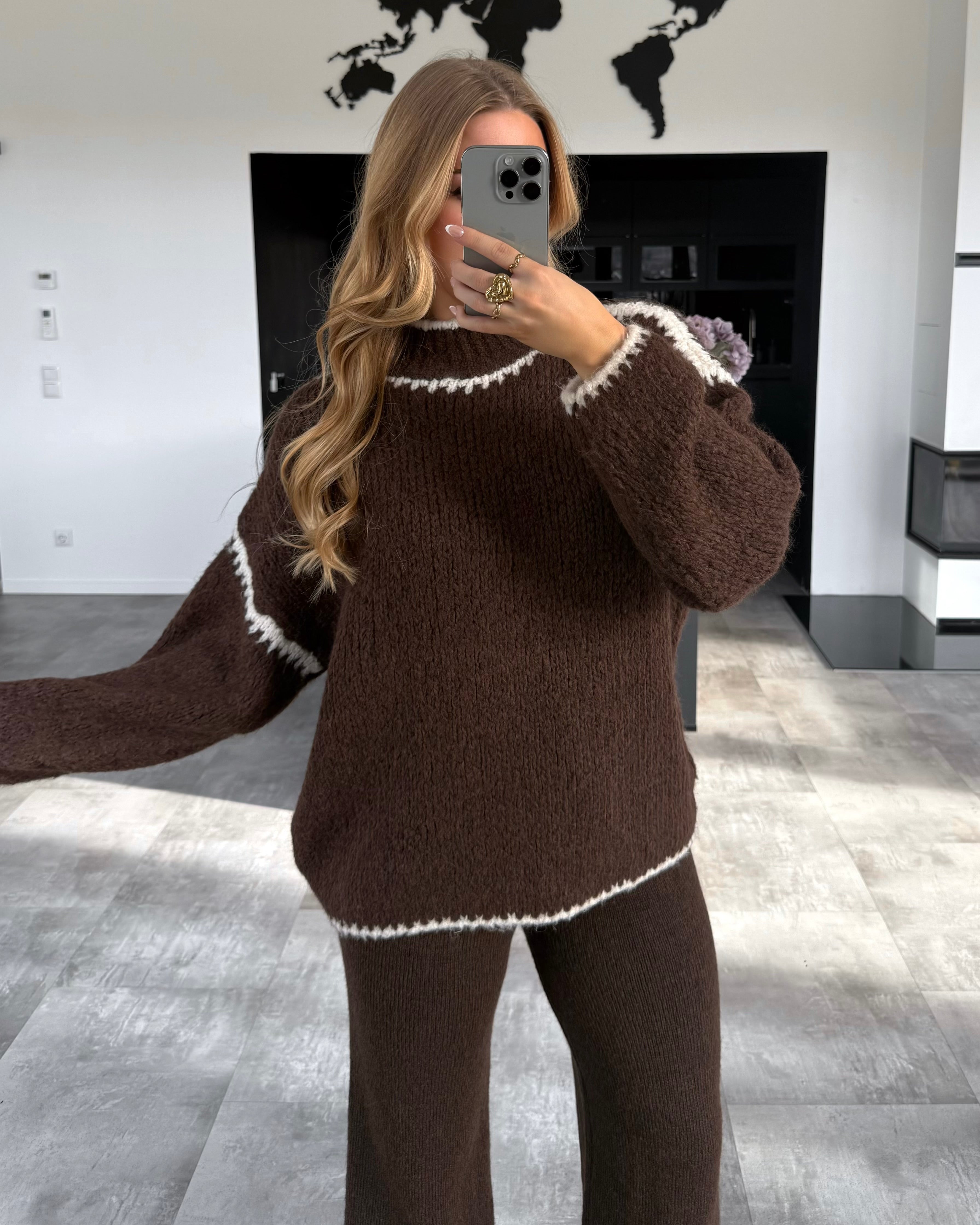 Pullover “Elodie” Chocolate-Ecru