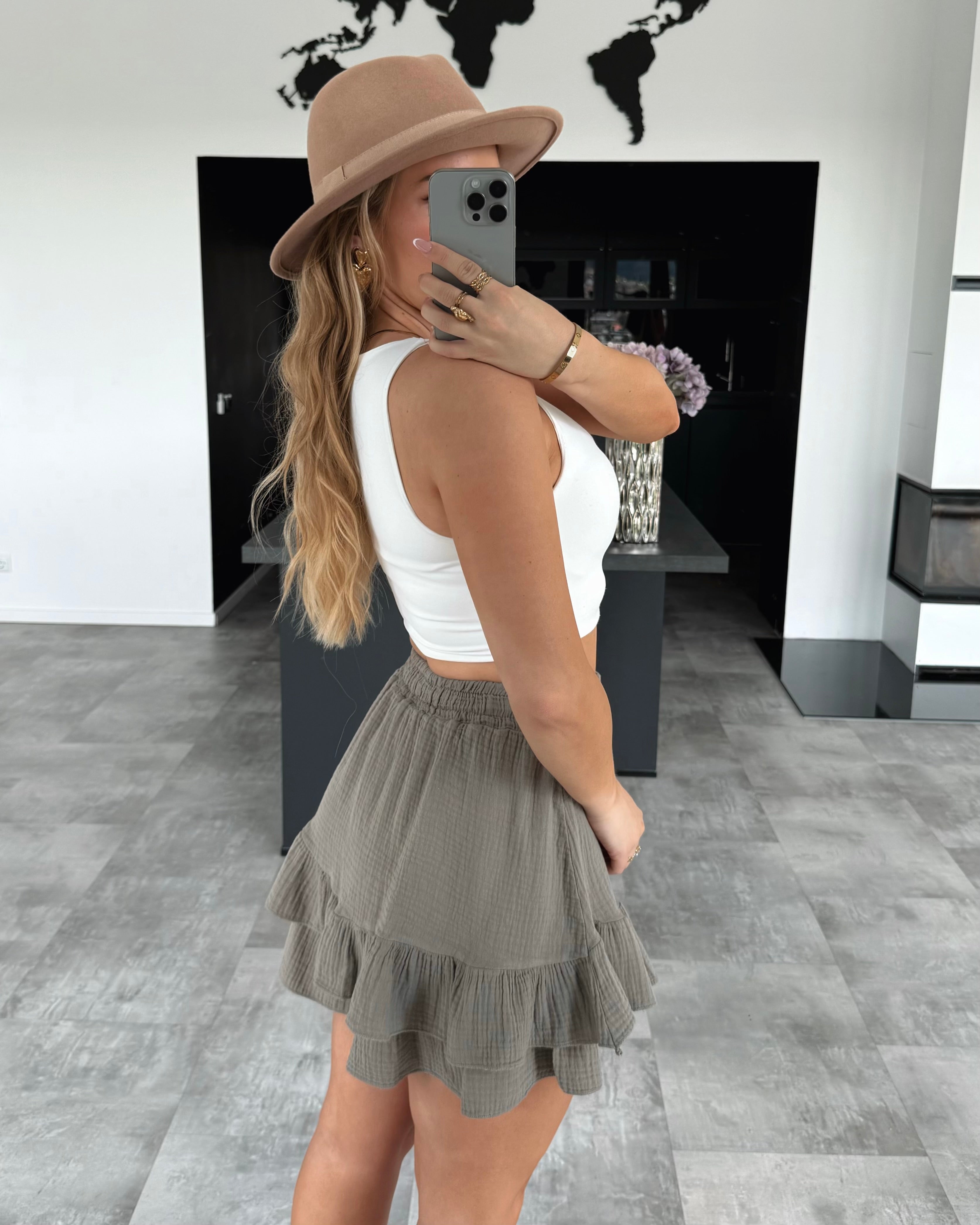 Musselin Hosenrock „Calea“ Taupe