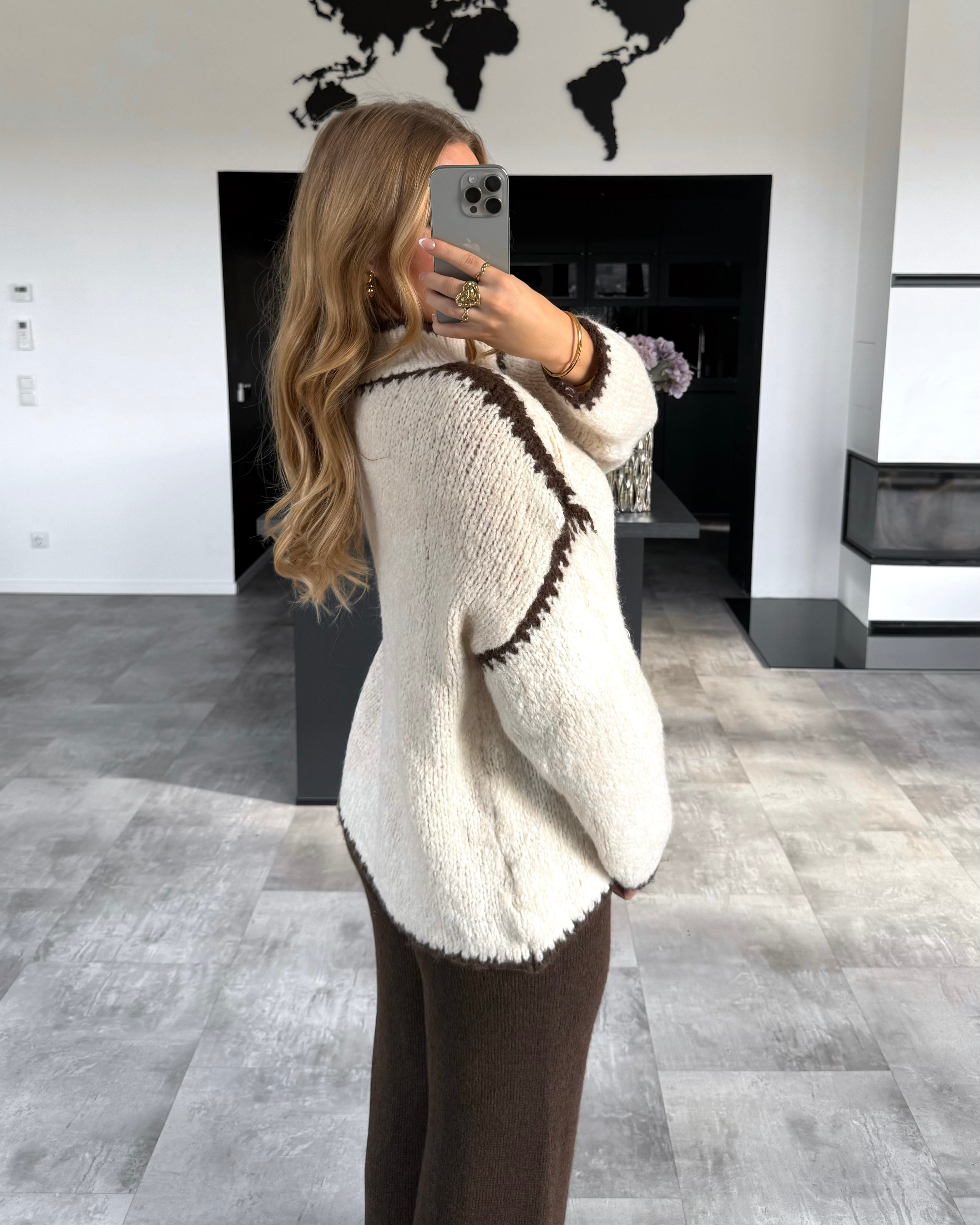 Pullover “Elodie” Ecru-Chocolate