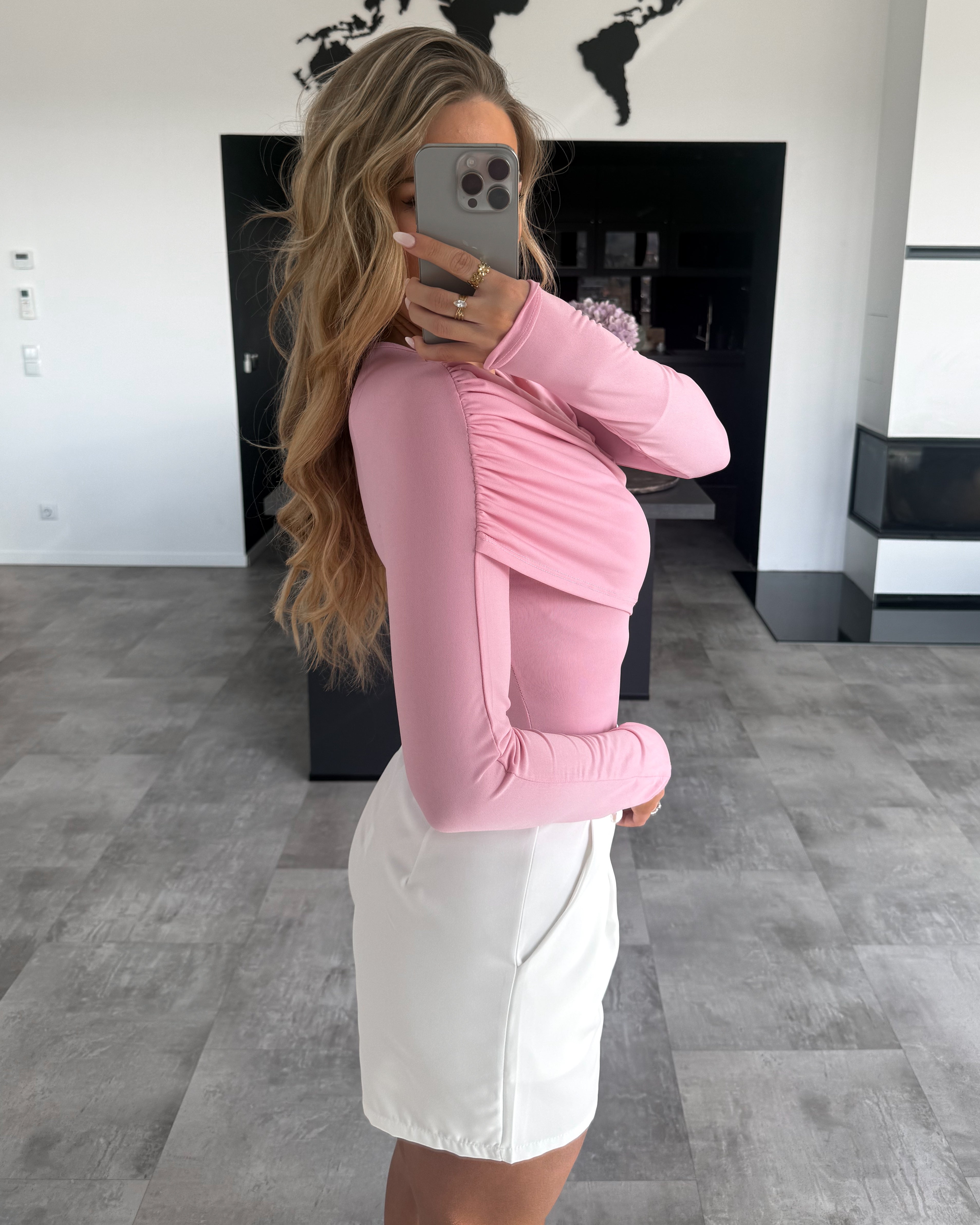 Langarm Body "Arabella" Rosa