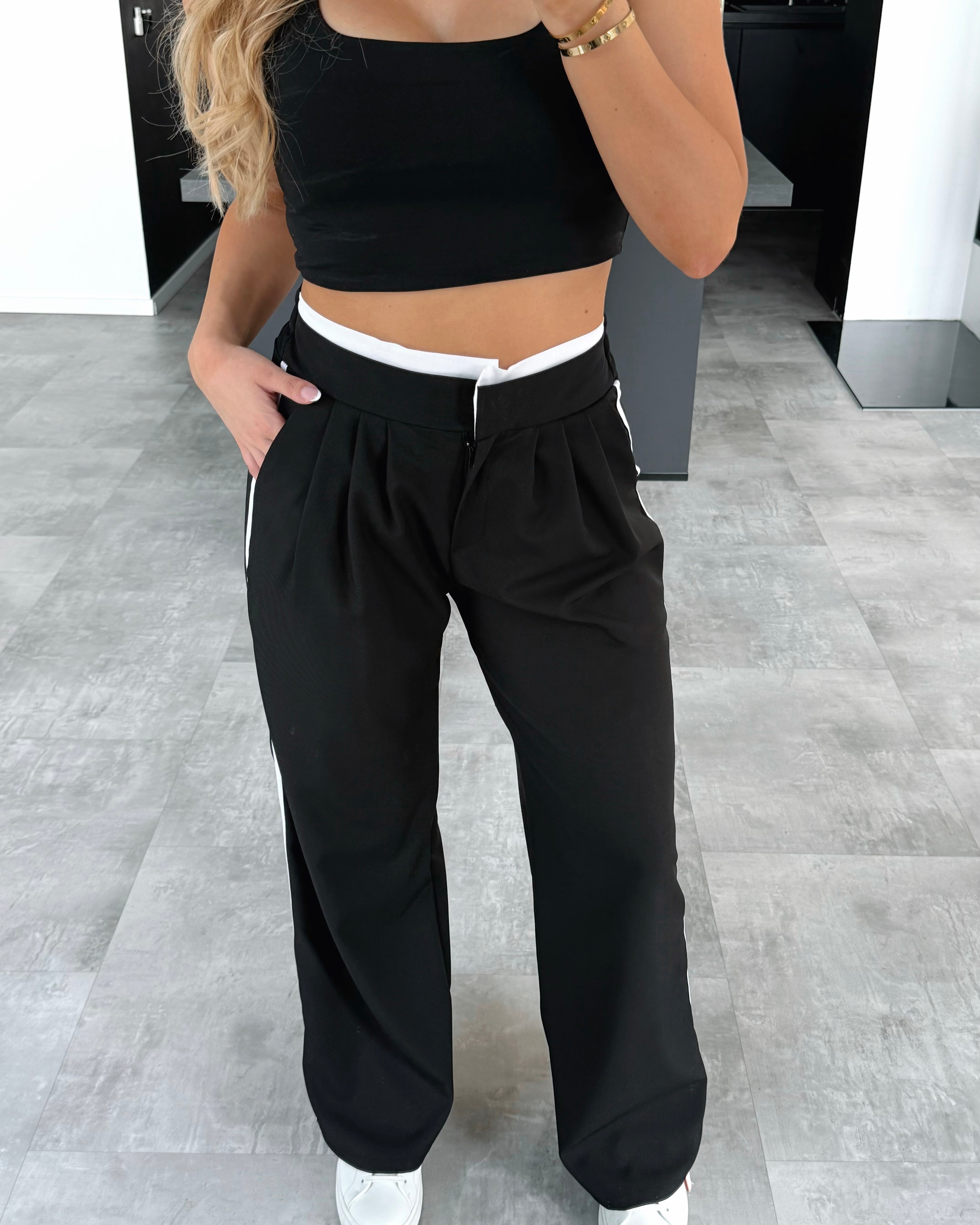 Stoffhose „Jen“ Schwarz