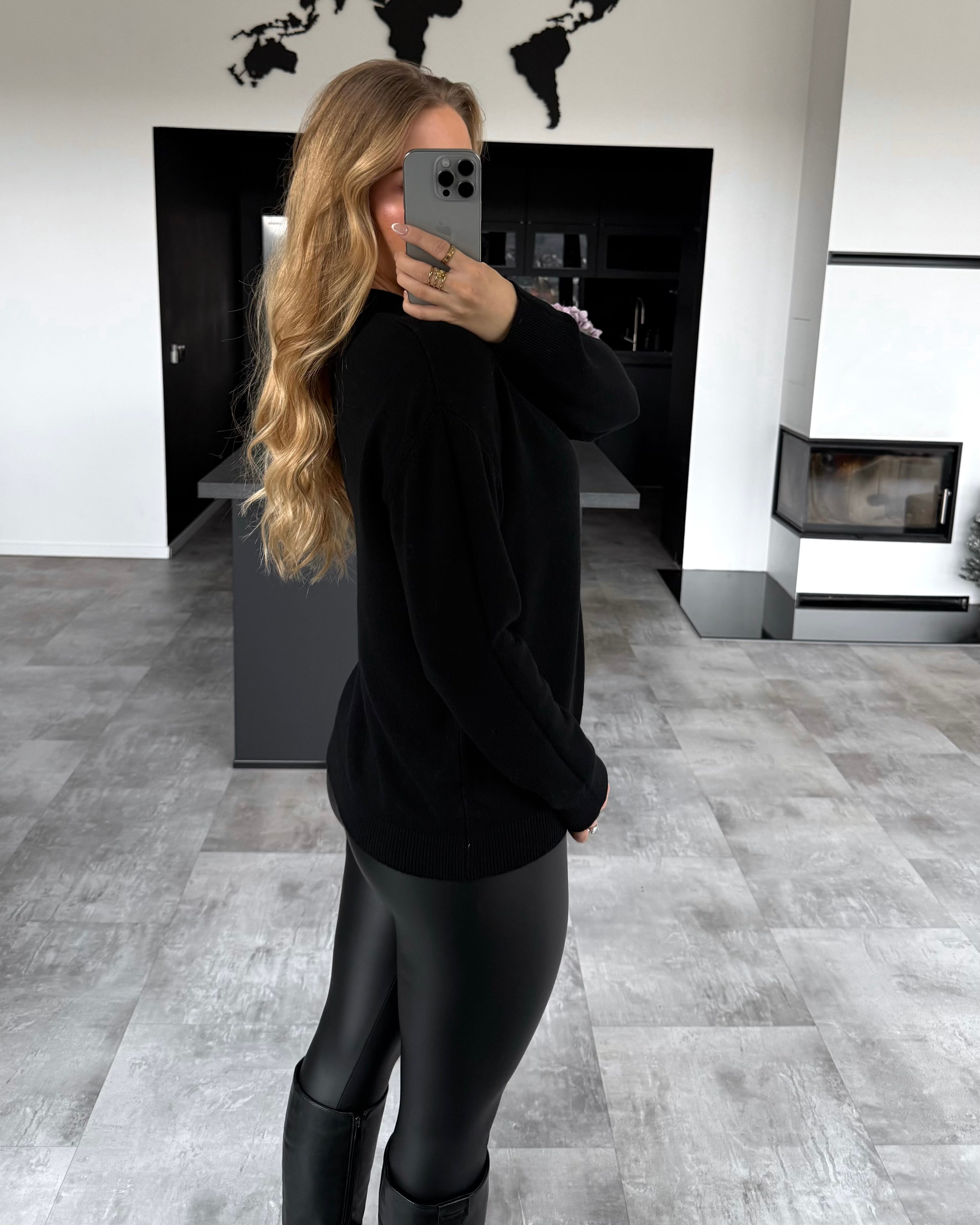 Polo Strickpullover "Vero" Schwarz