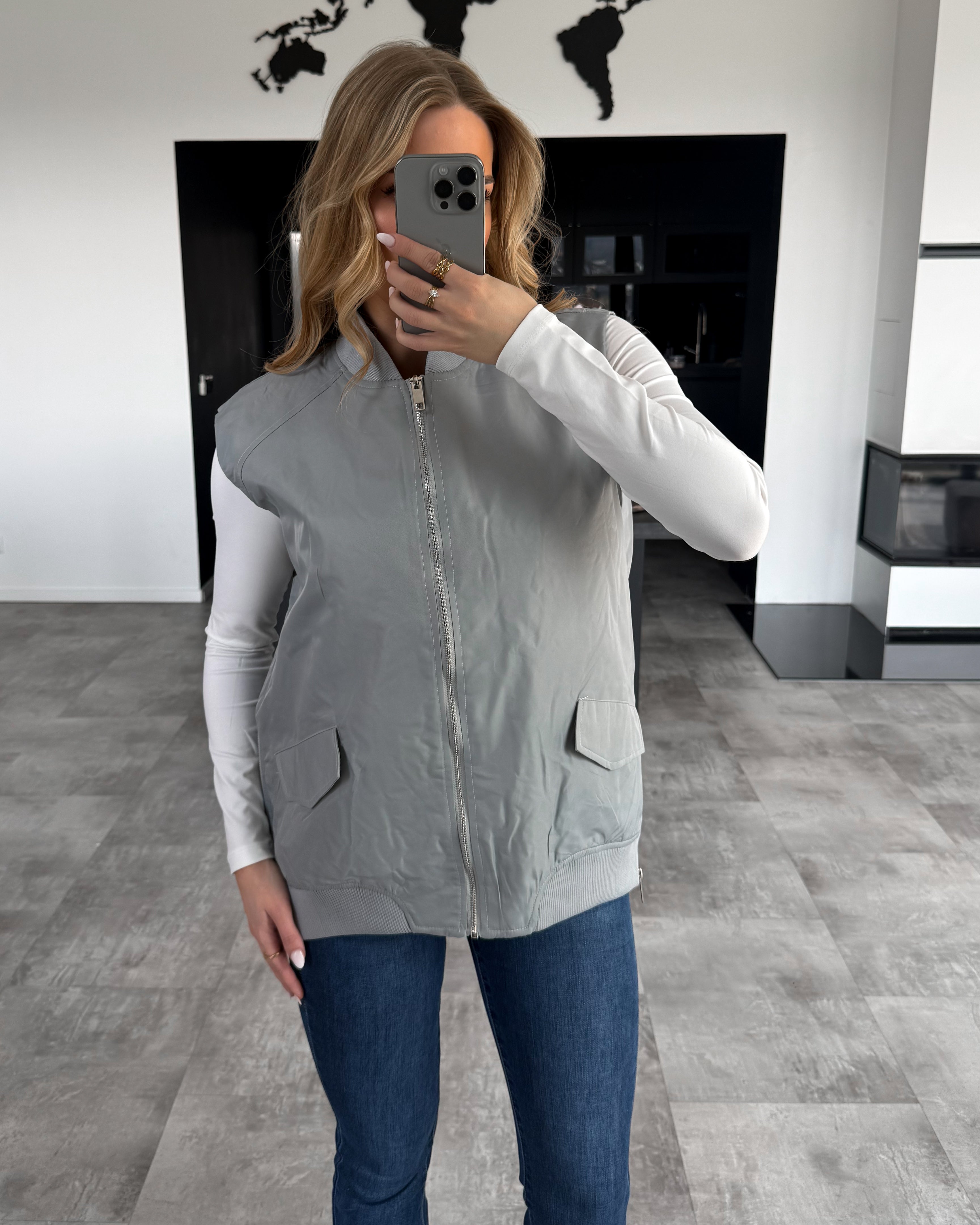 Stoff-Weste “Chelsea” Hellgrau