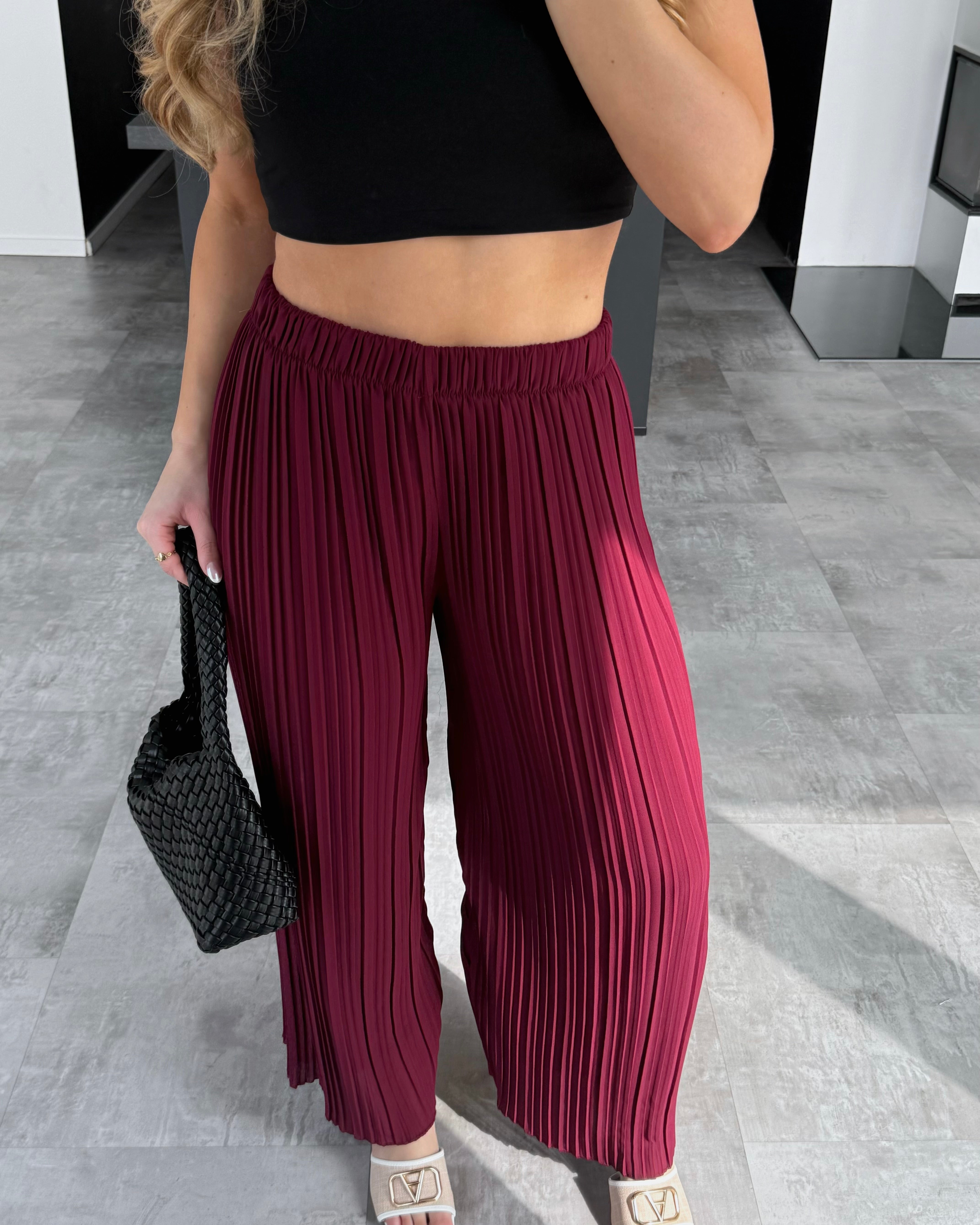 Plissierte Hose "Mala“ Bordeaux