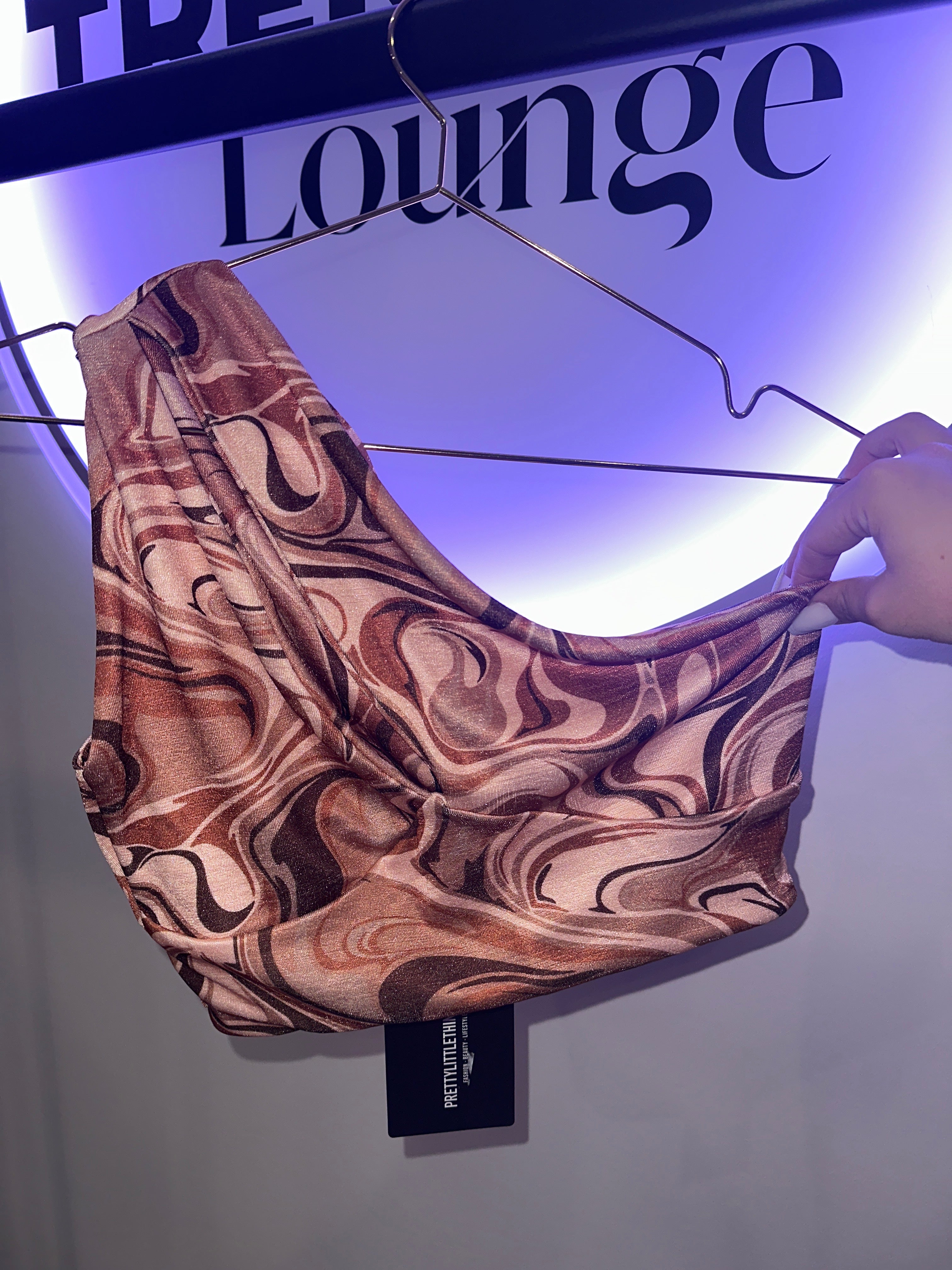 EINZELSTÜCK Bikini Oberteil Braun mit Muster #105