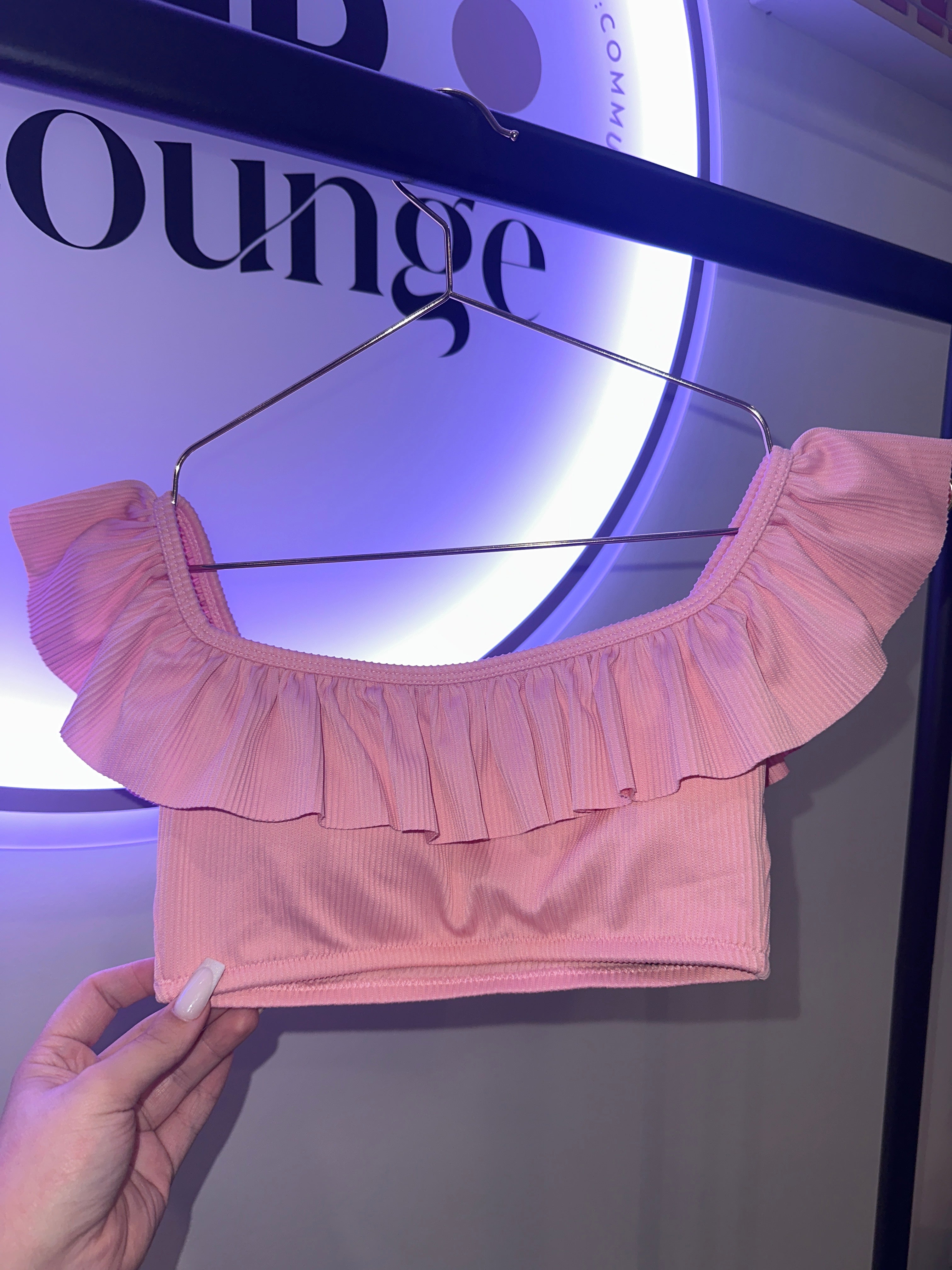 EINZELSTÜCK Bikini Oberteil Rosa Offshoulder #102