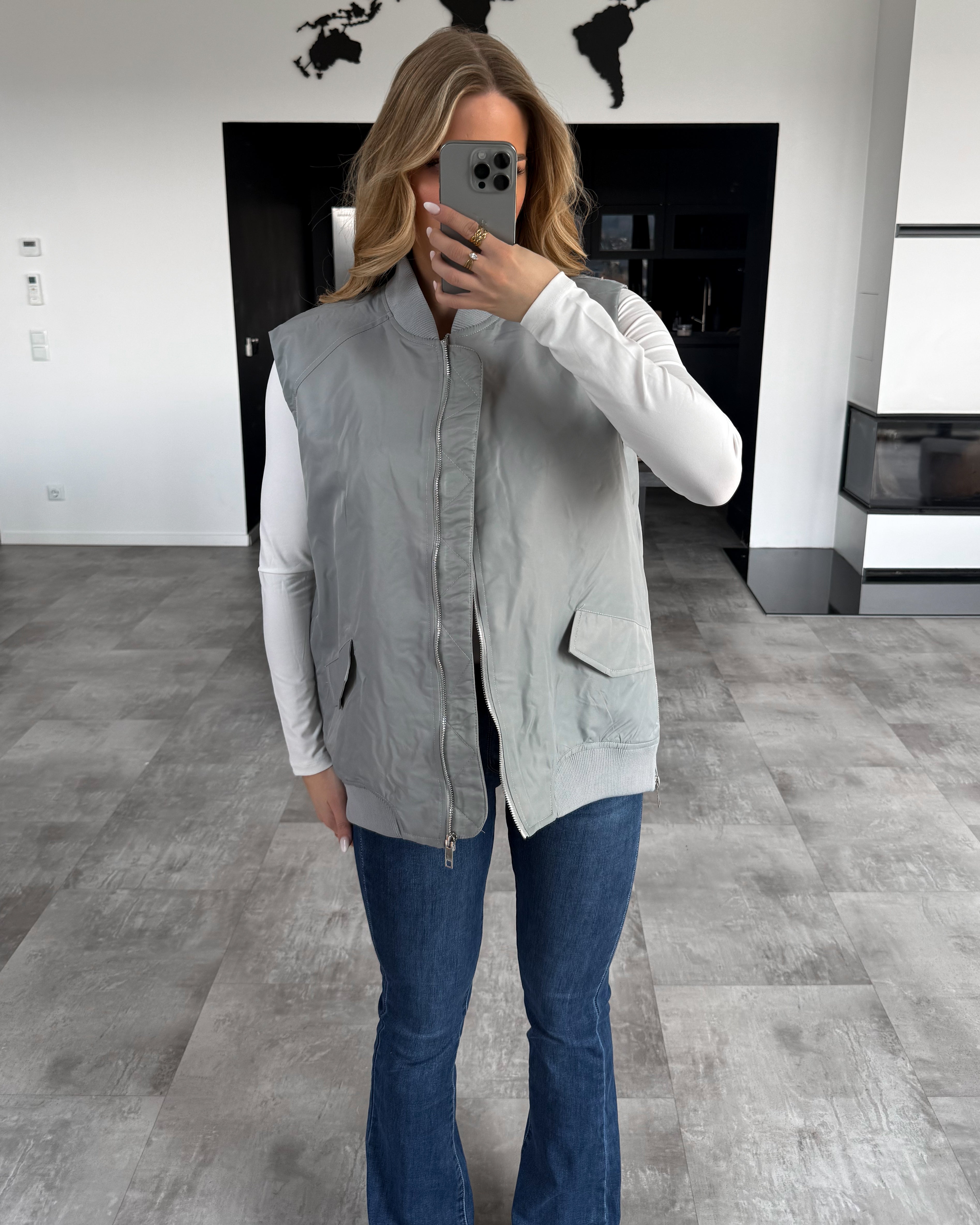 Stoff-Weste “Chelsea” Hellgrau