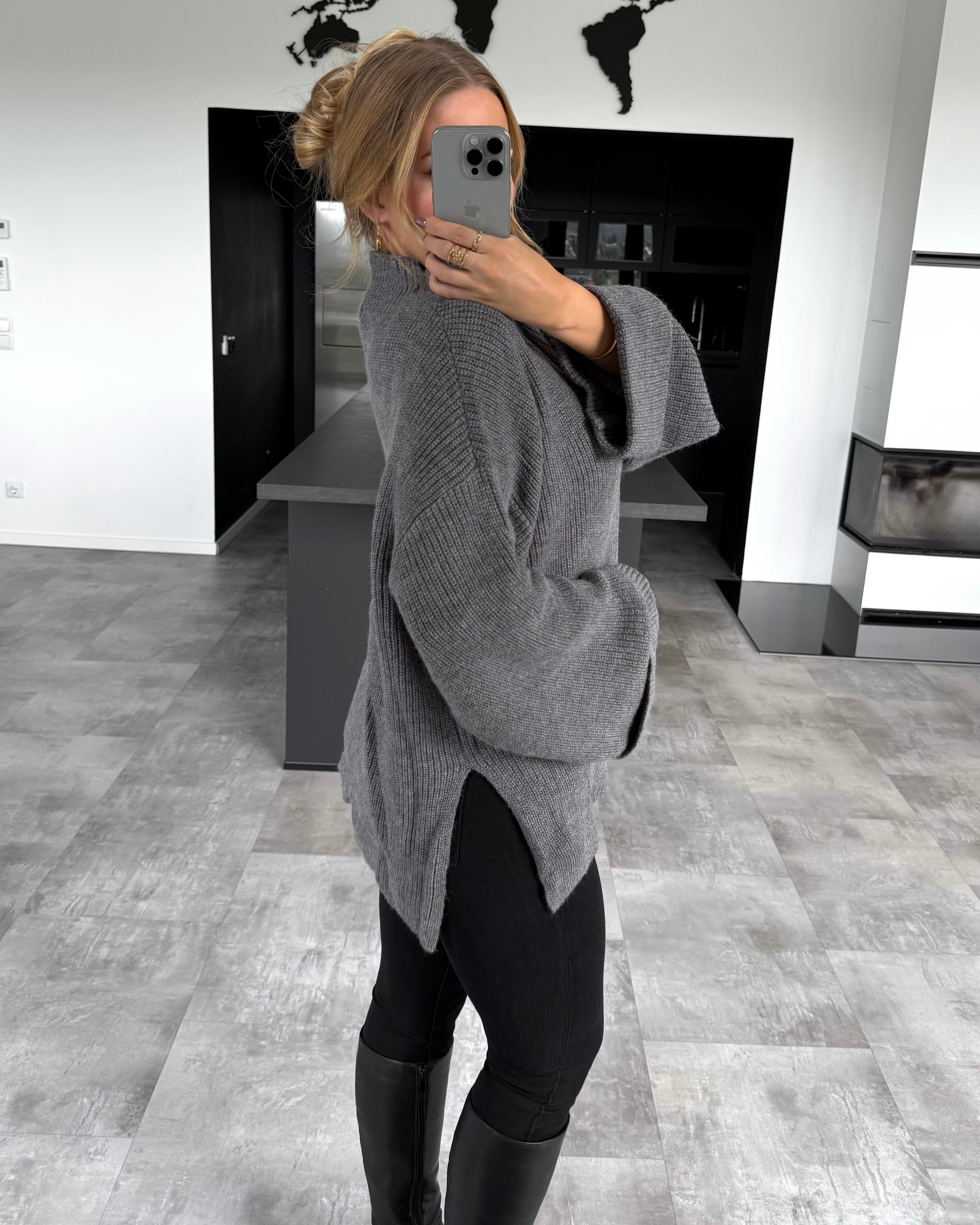 Strickpullover "Lina“ Dunkelgrau