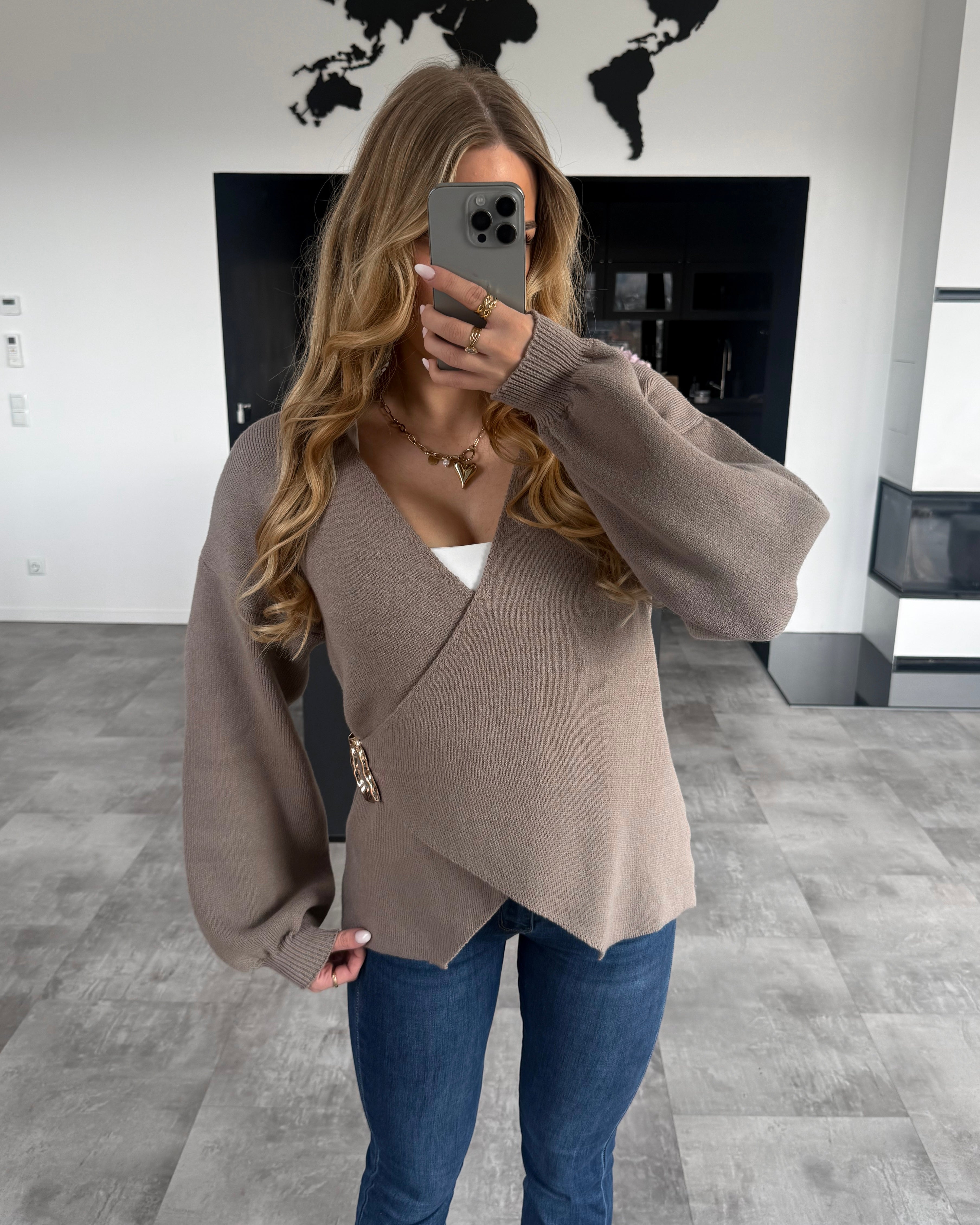 Wickel-Cardigan "Amaya" Taupe