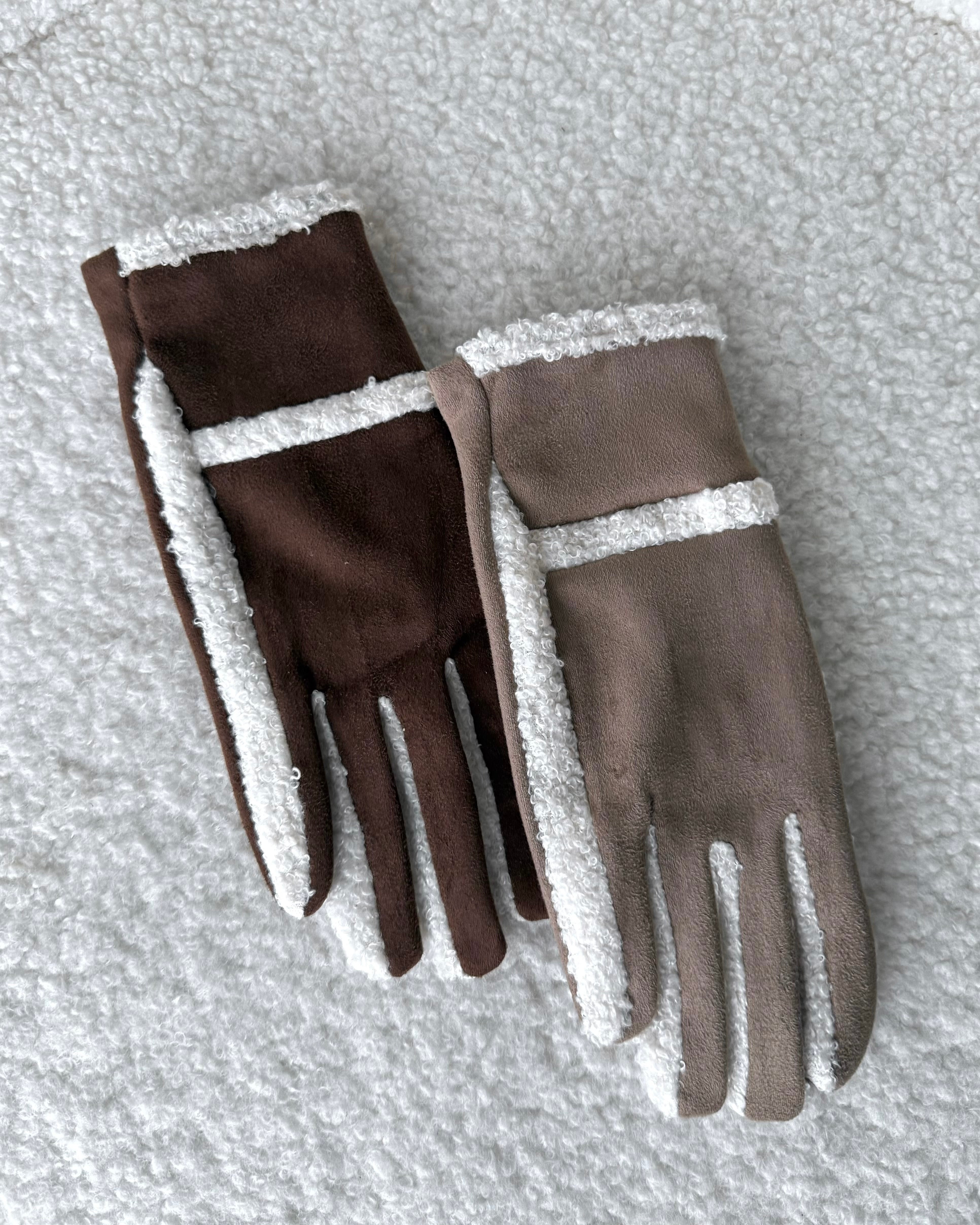 Handschuhe "Riva" Taupe-Ecru