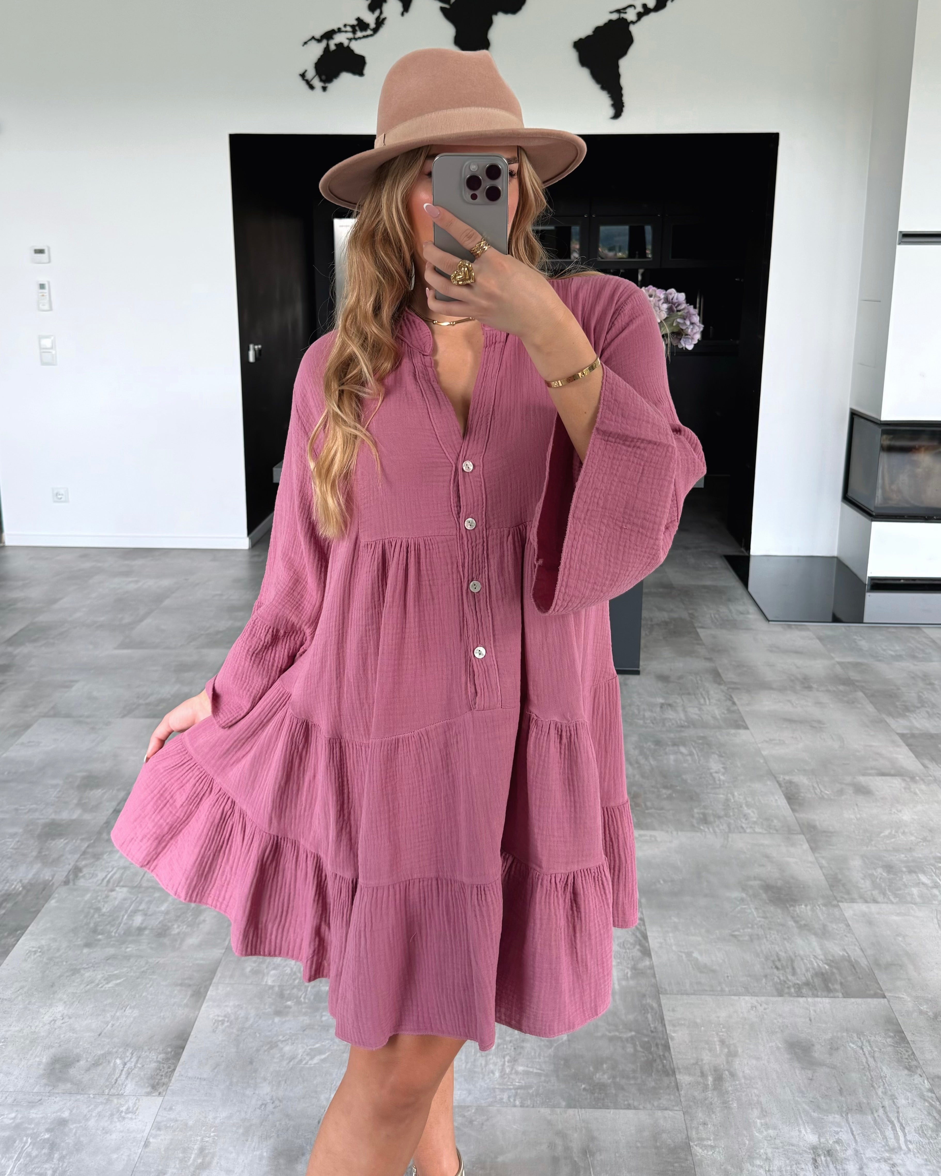 Musselin Kleid „Sofia“ Beere