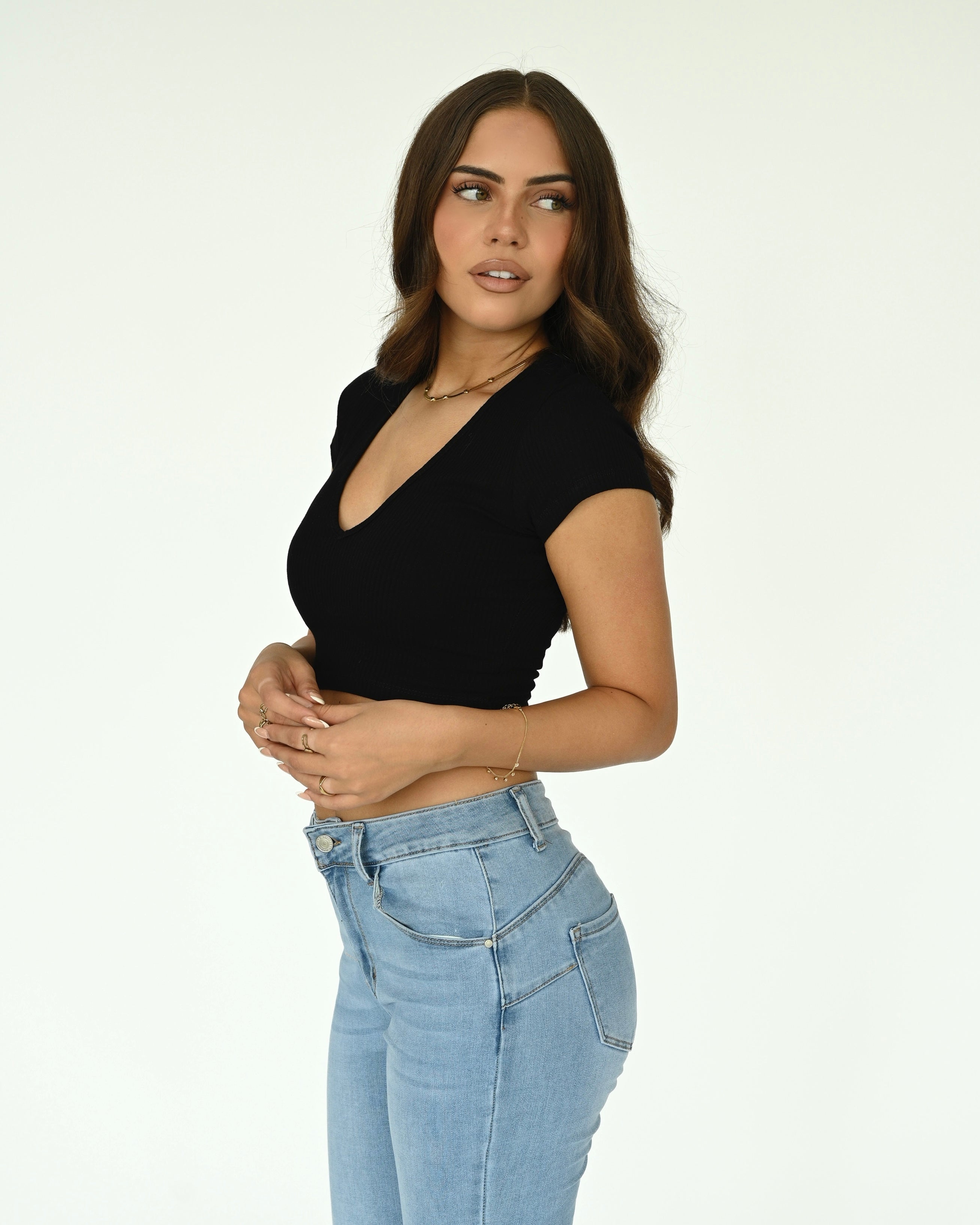 Ripp V-Neck Top Cropped