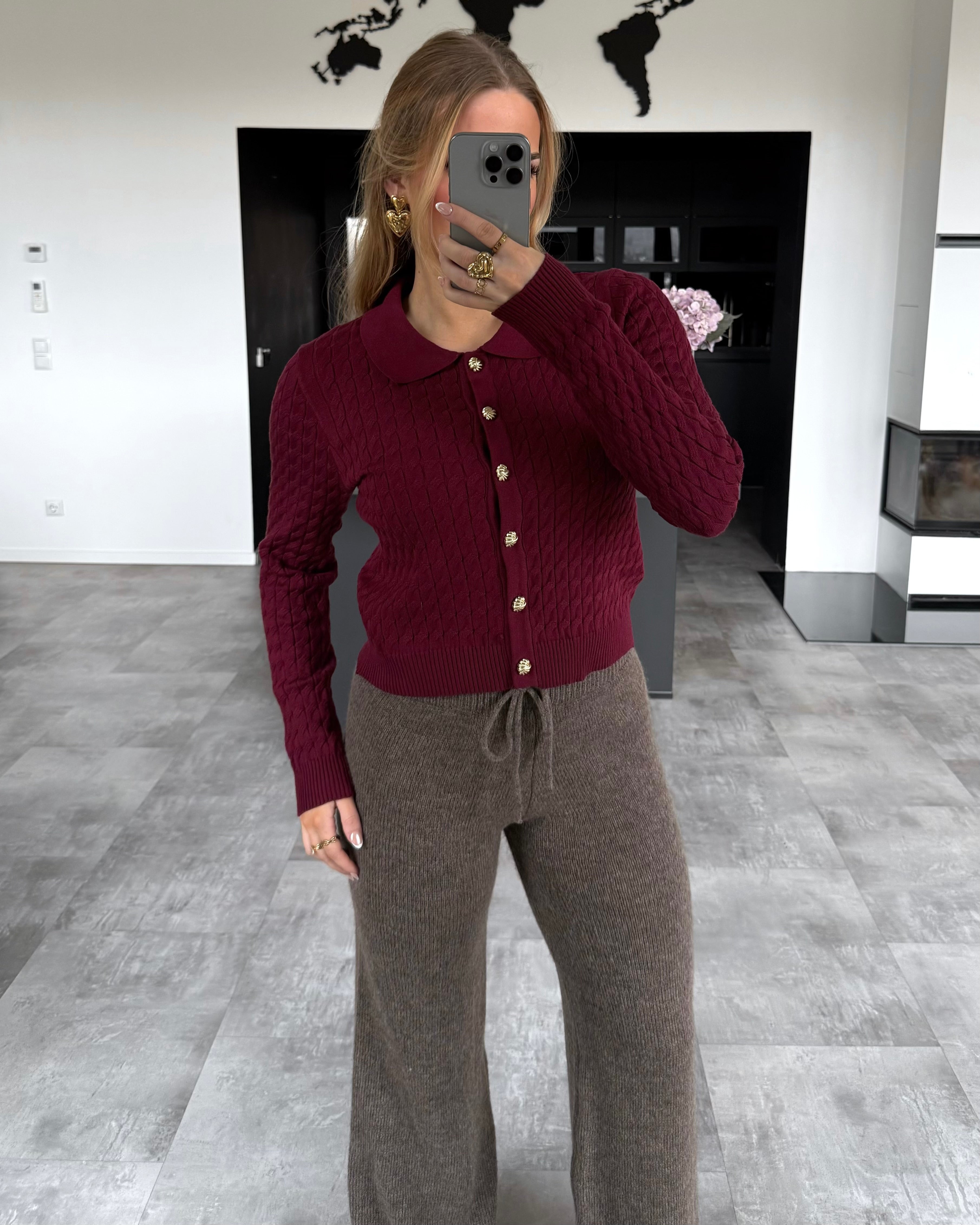 Cardigan "Eleanor" Burgunder