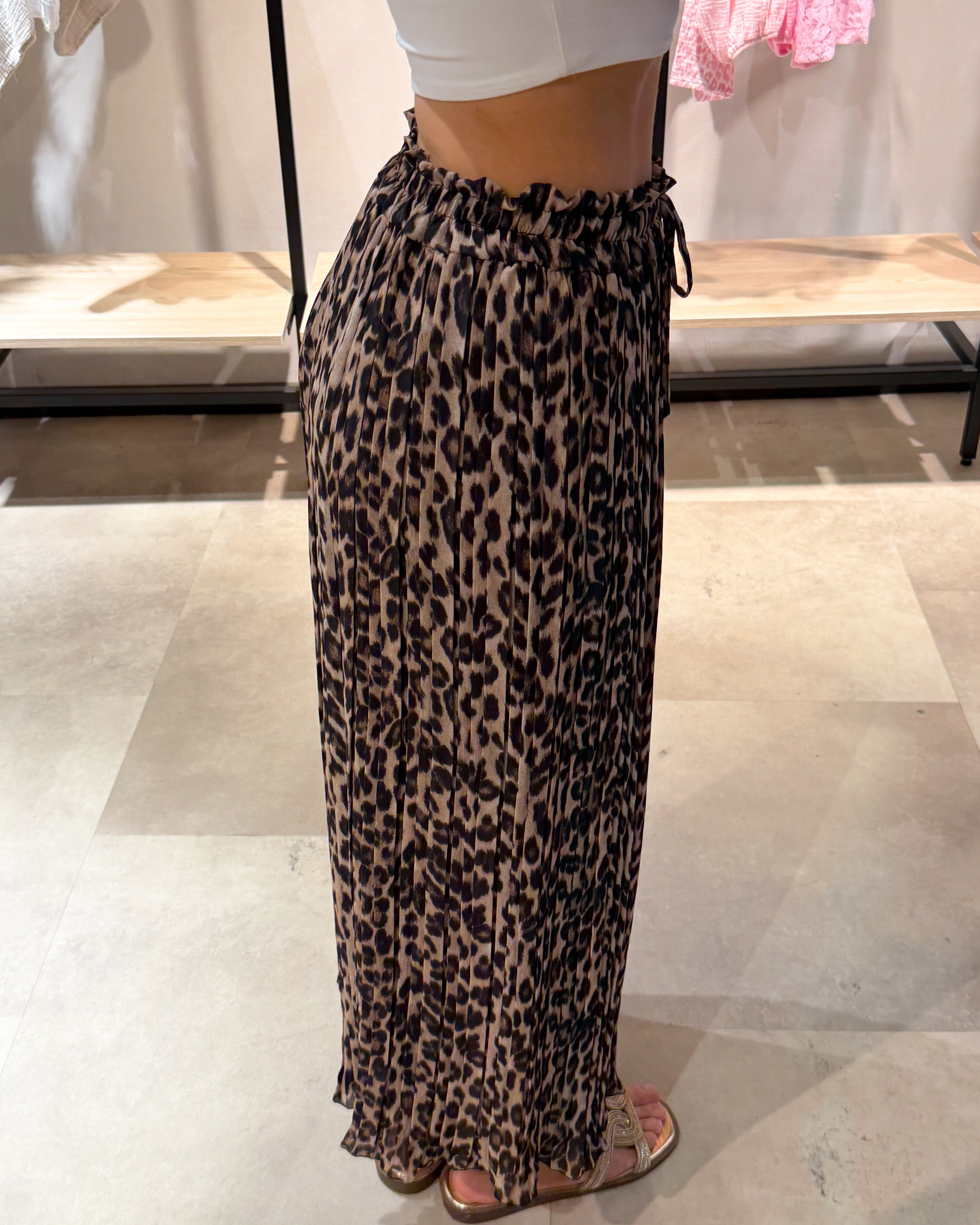 Plissierte Hose "Nola“ Leoprint