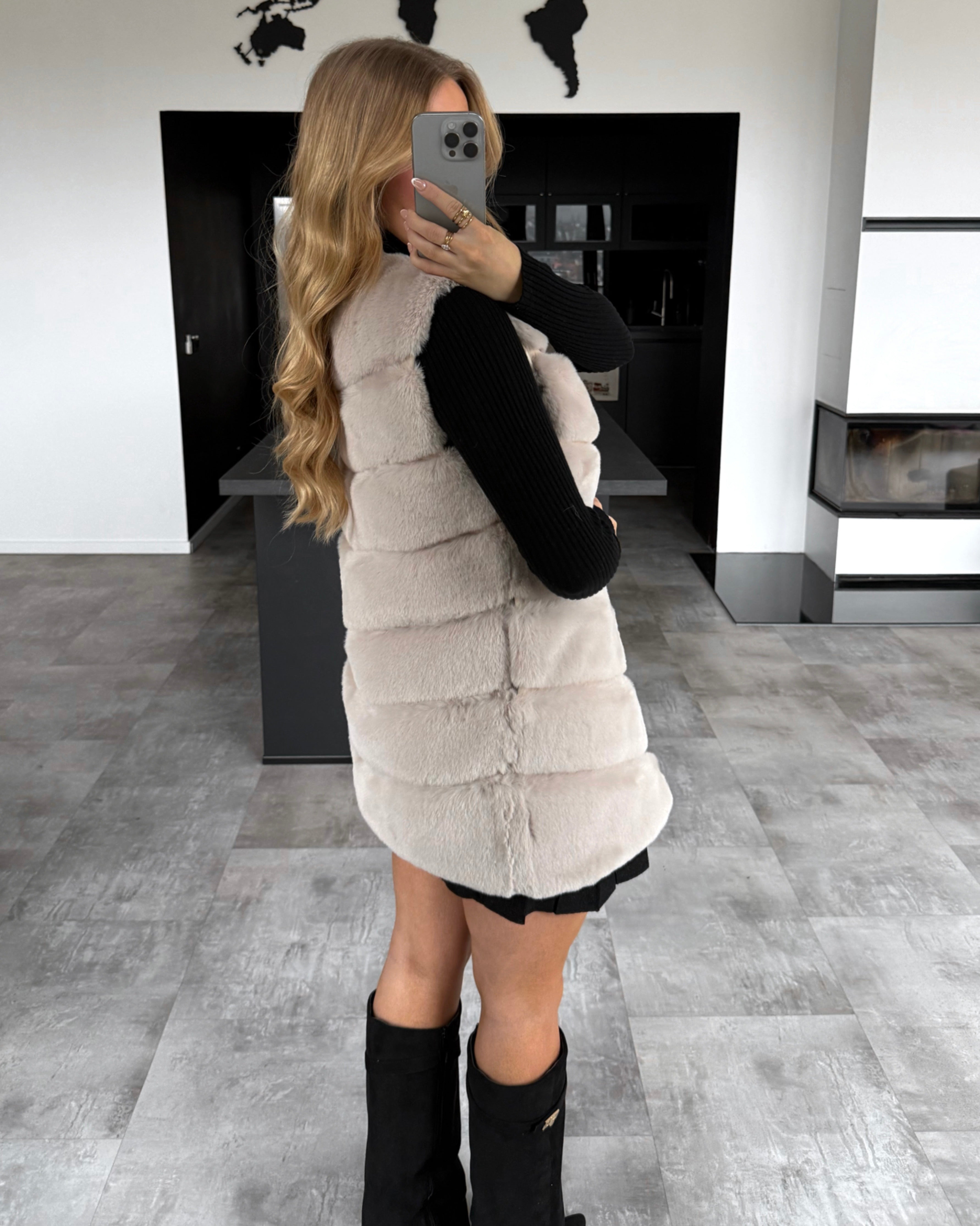 Fellweste “Valery” Beige