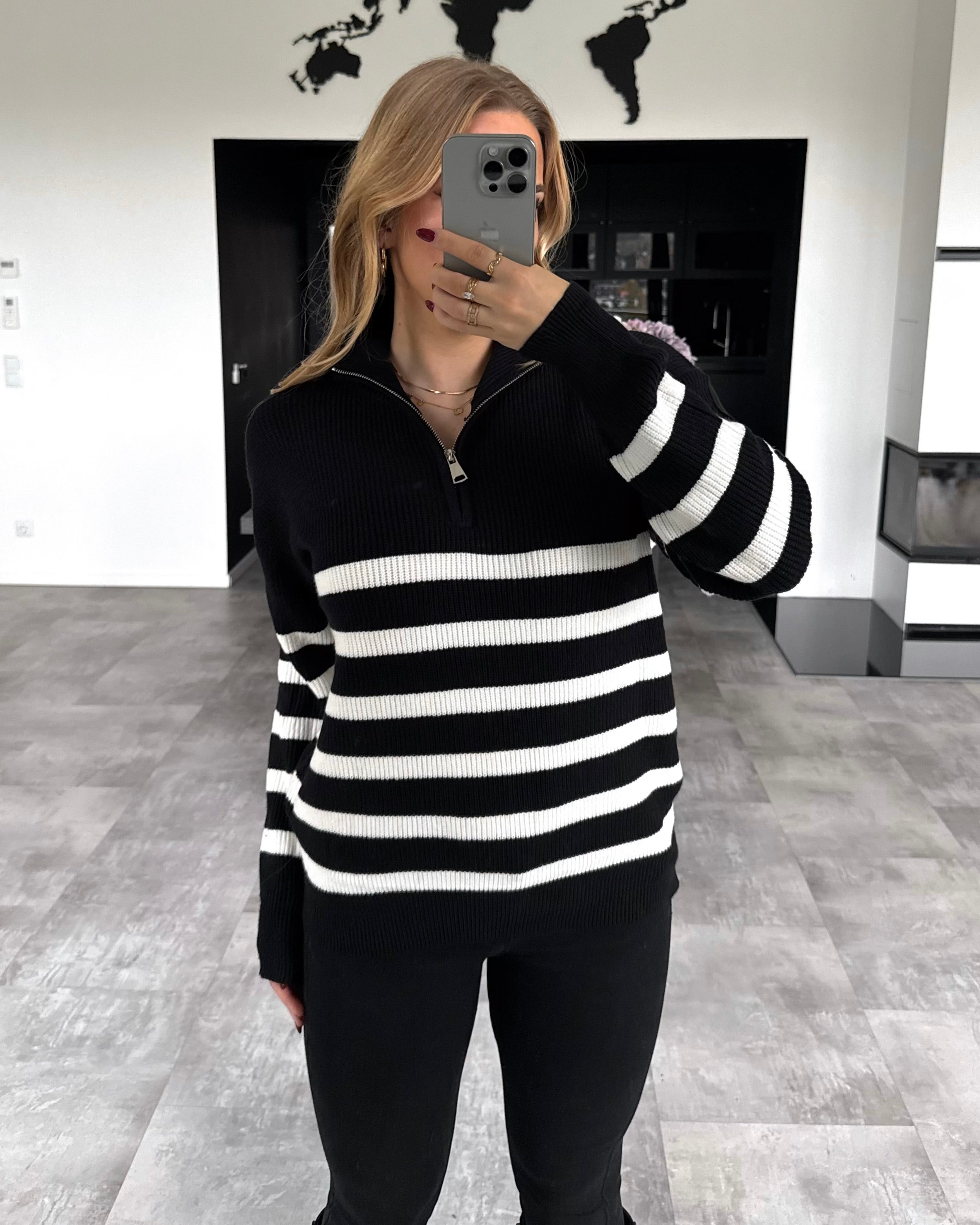 Pullover "Tori" Schwarz-Weiß