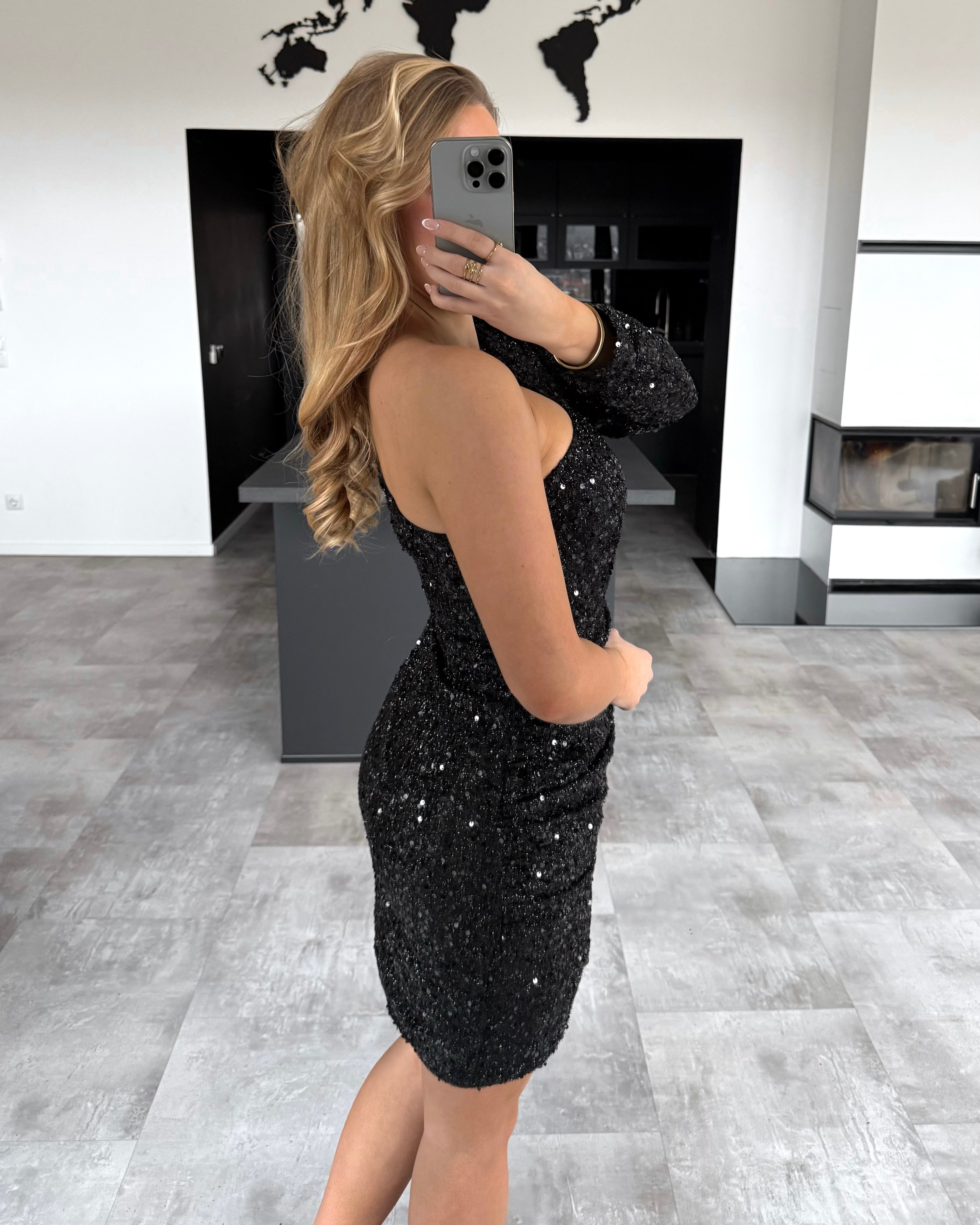 Pailletten-Kleid "Payton" Schwarz