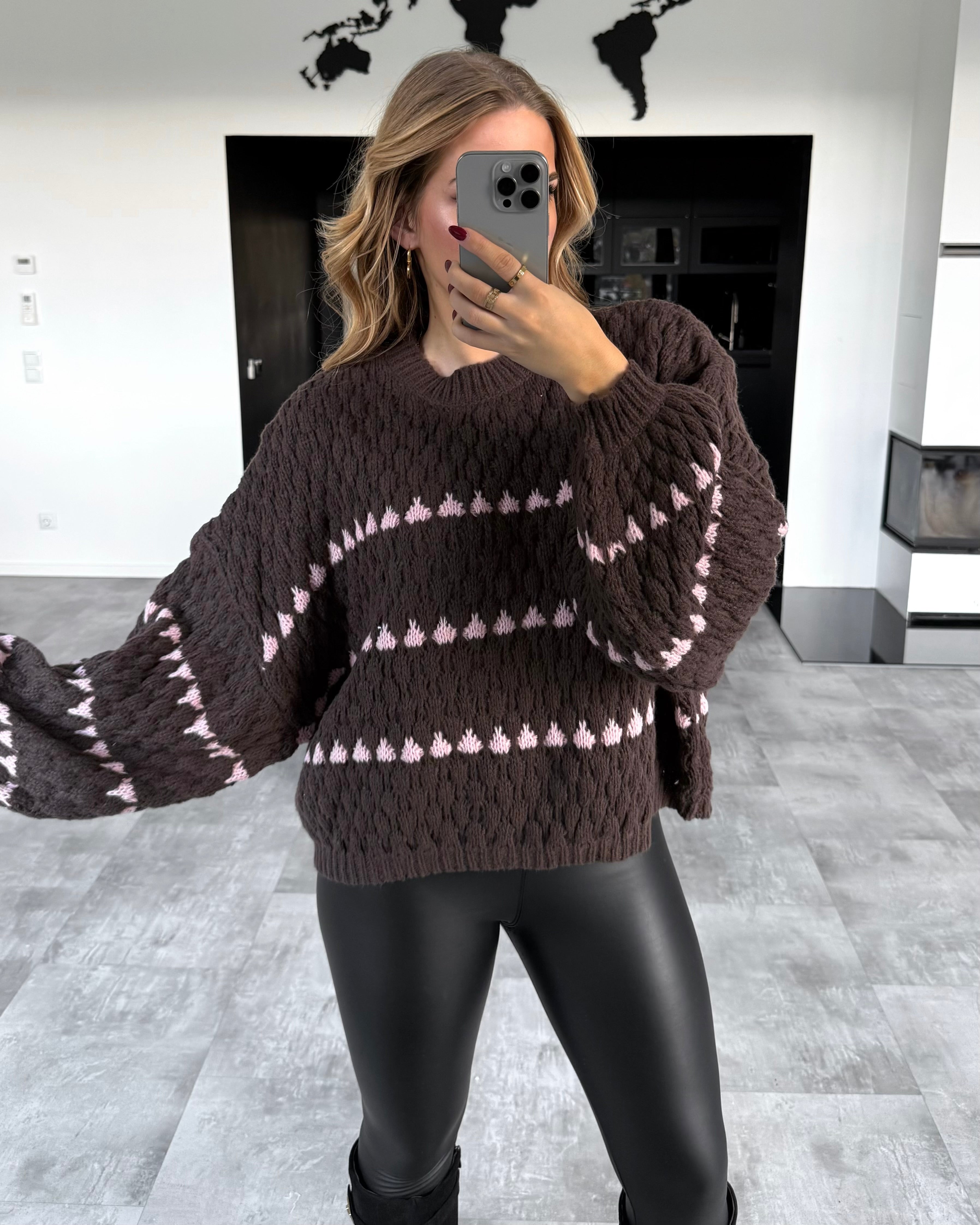 Pullover "Lucia" Chocolate-Rosa