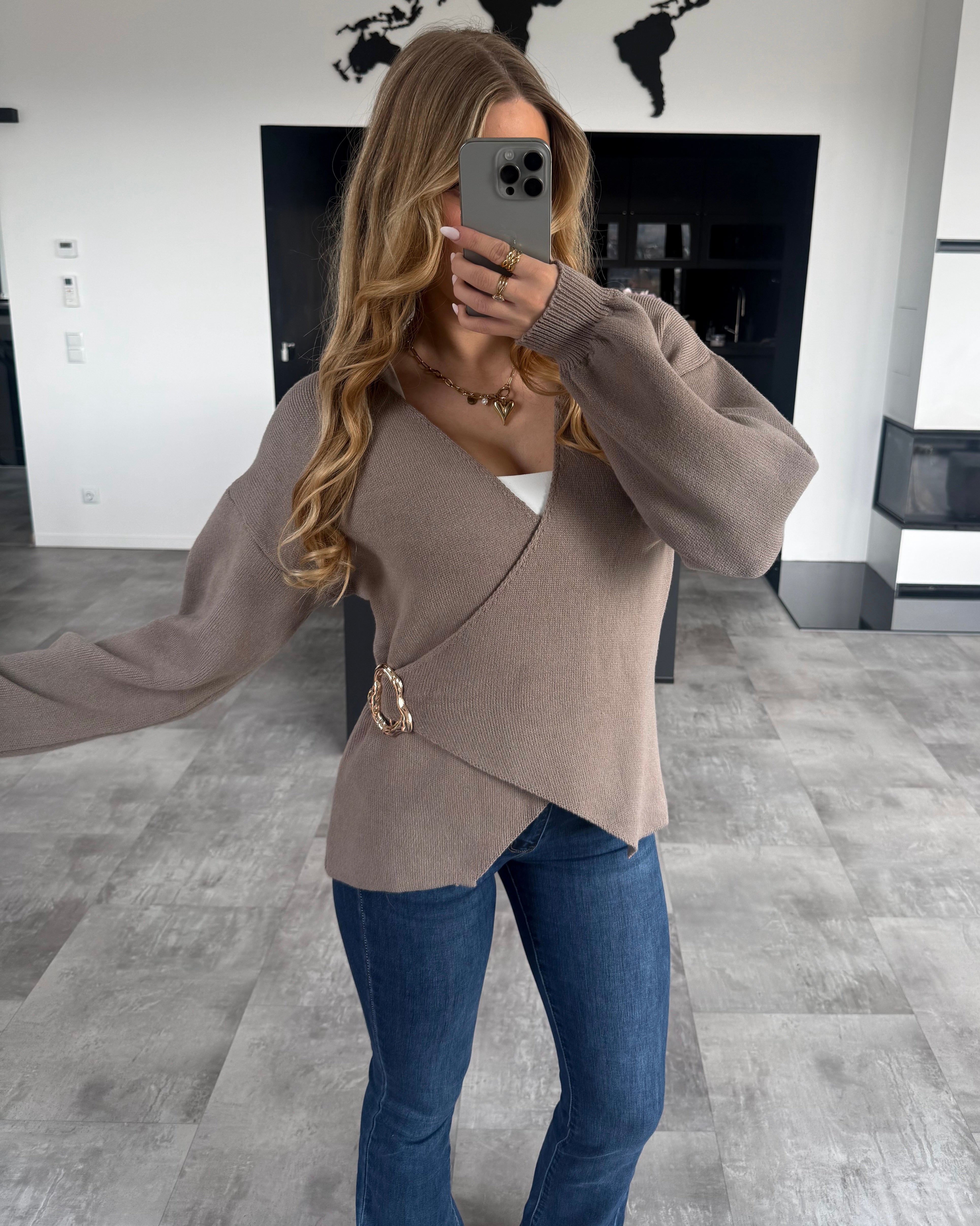 Wickel-Cardigan "Amaya" Taupe