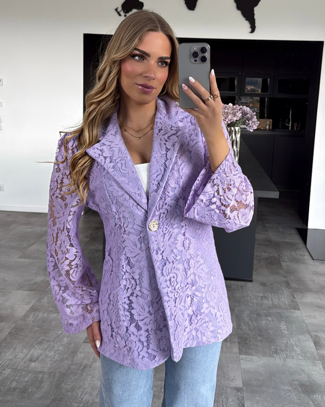 Blazer “Camilla” mit Spitze Flieder