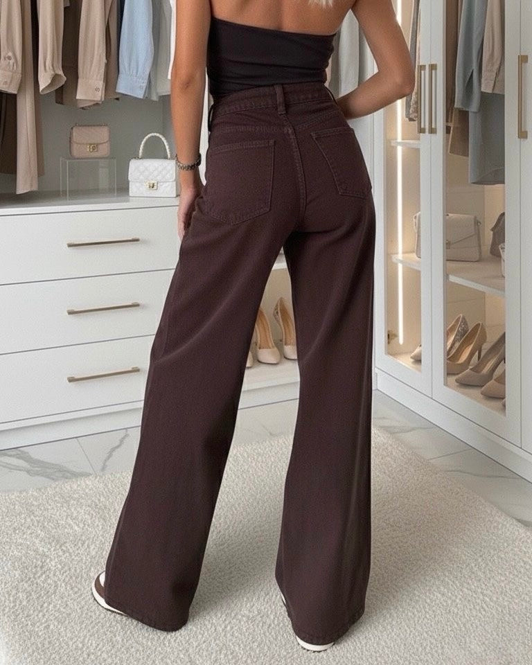 Wide Leg Jeans “Nica“ Chocolate