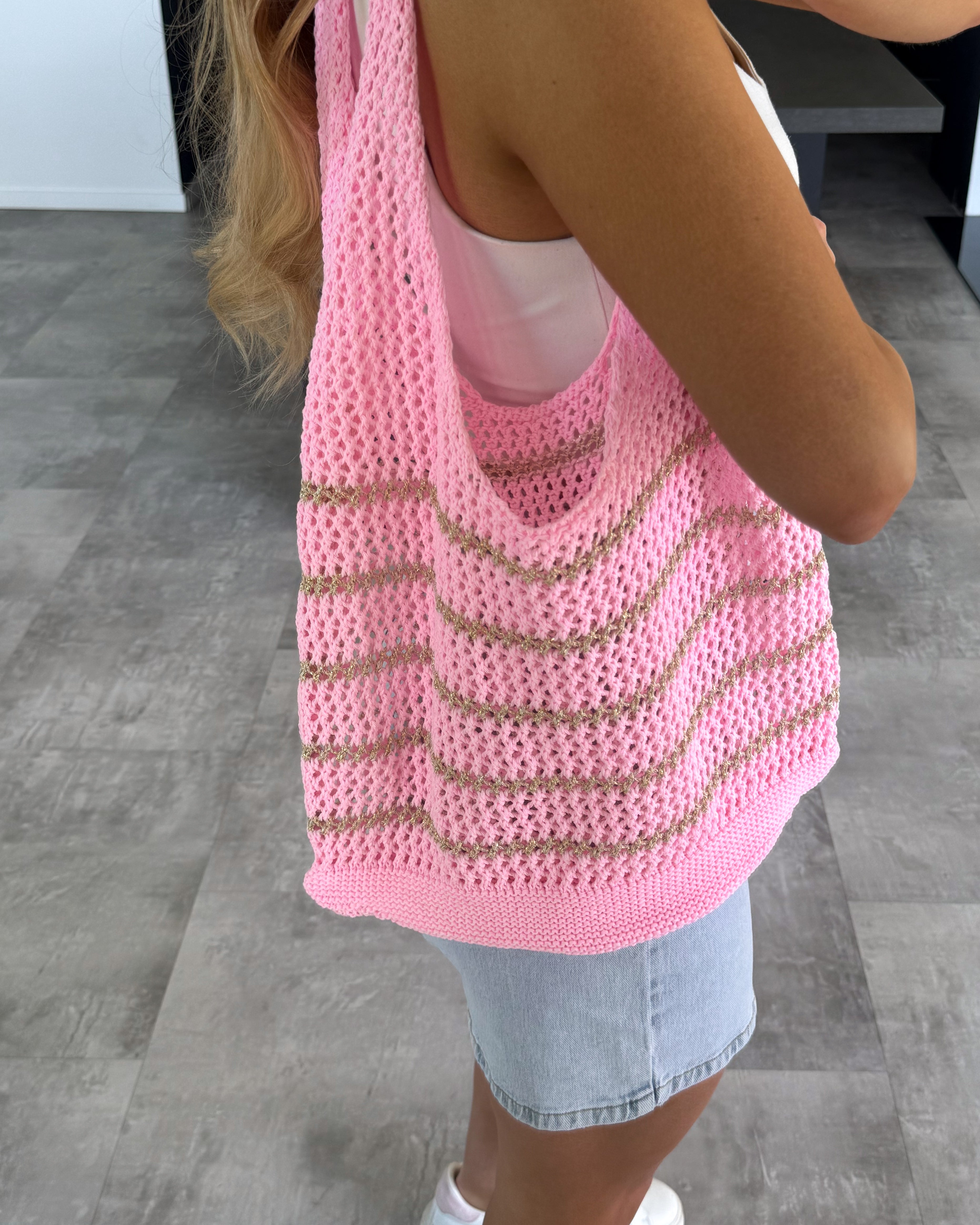 Häkel-Tasche “Beach” Bubblegum Rosa