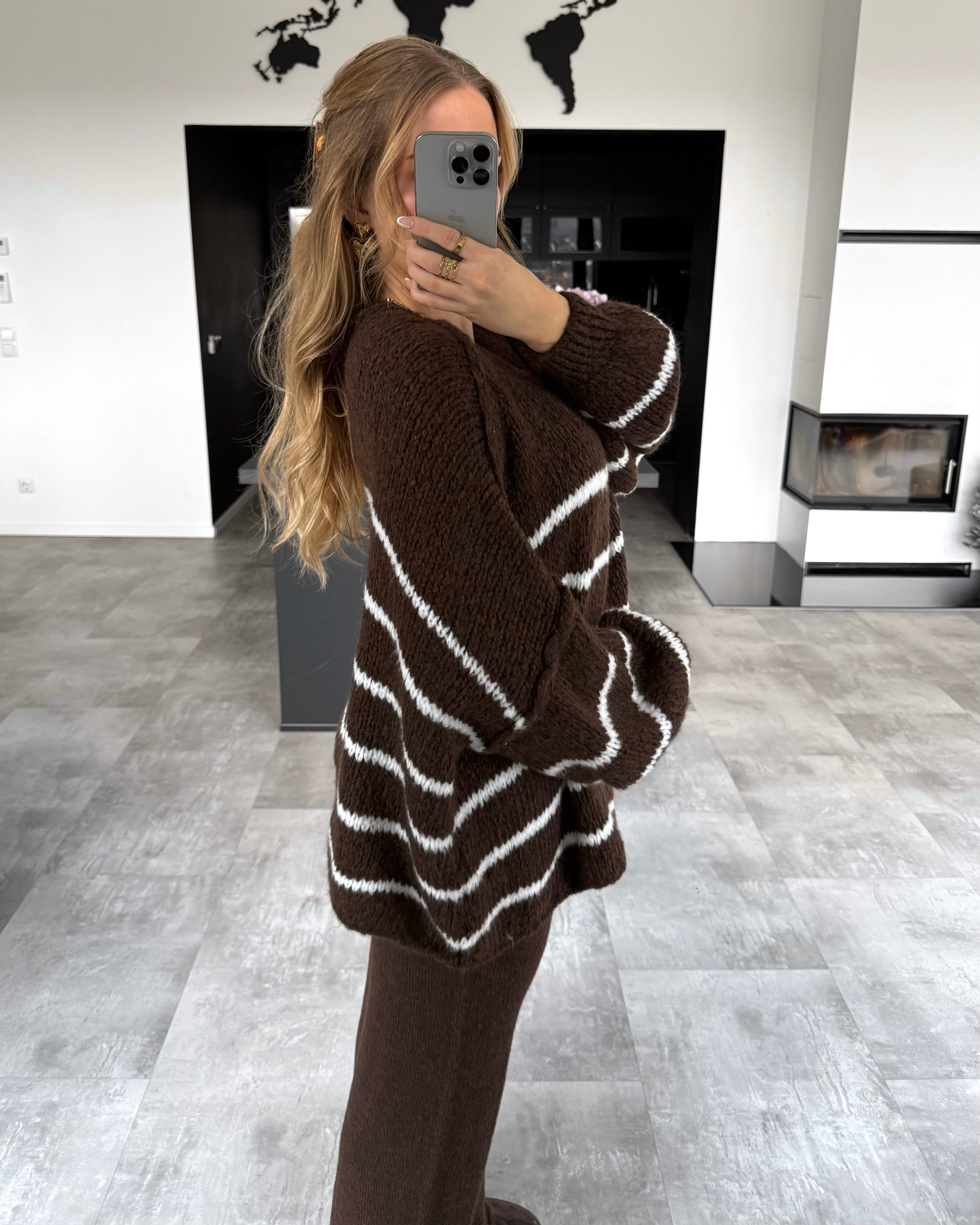 Cardigan “Raya“ Chocolate-Weiß