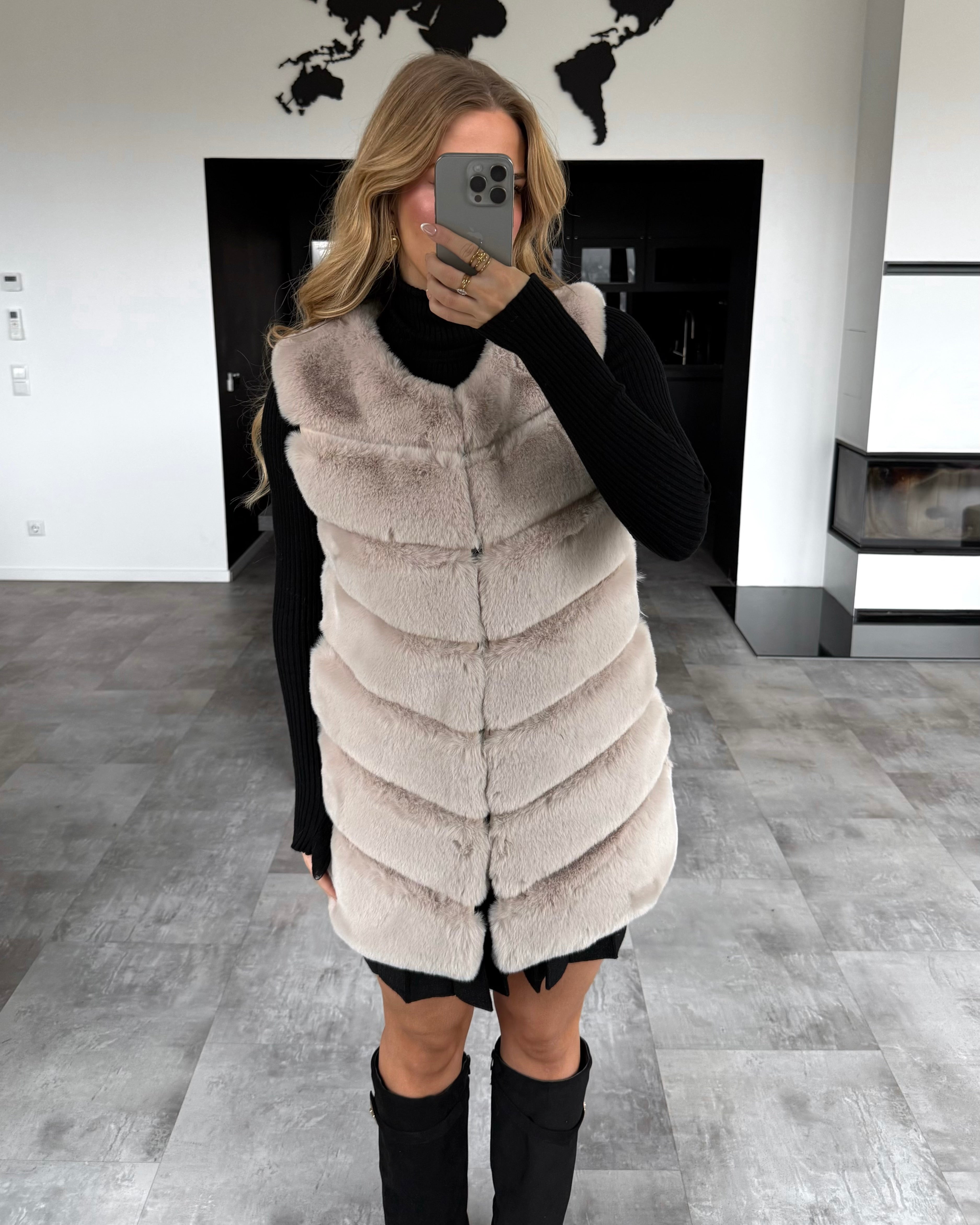 Fellweste “Valery” Beige