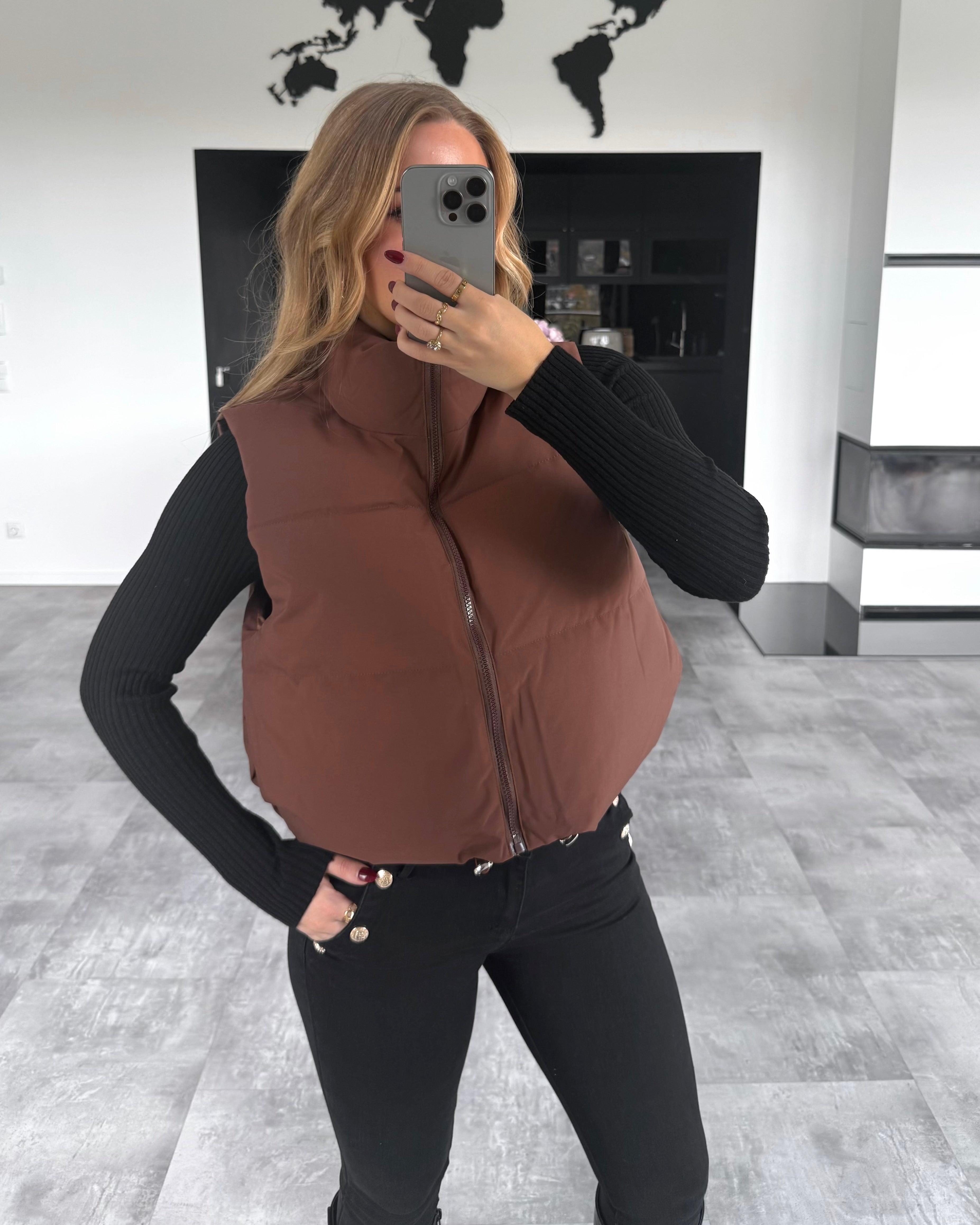 Daunen-Weste “Skadi” Chocolate