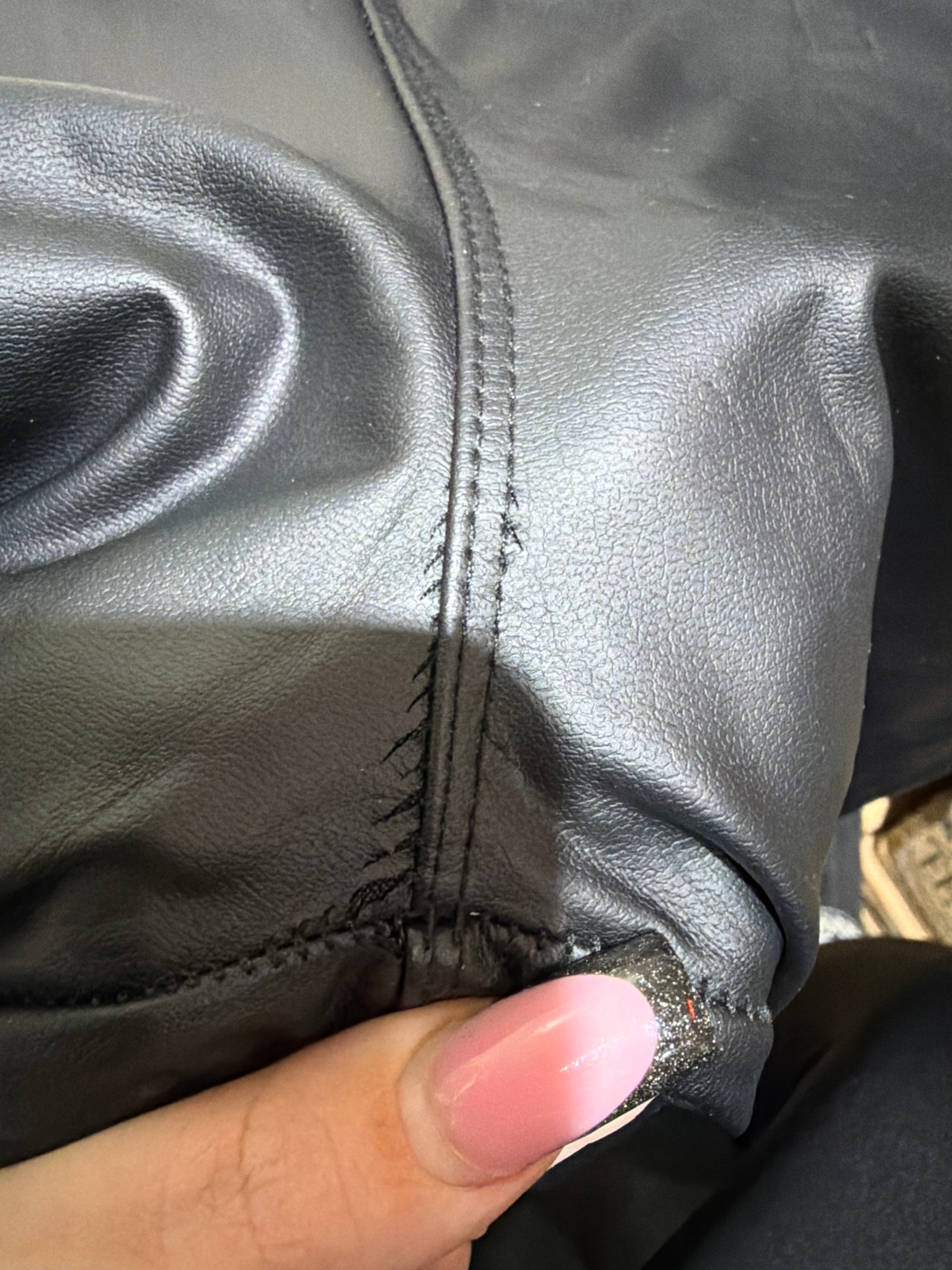 BWARE Lederleggings Gefüttert Schwarz #160