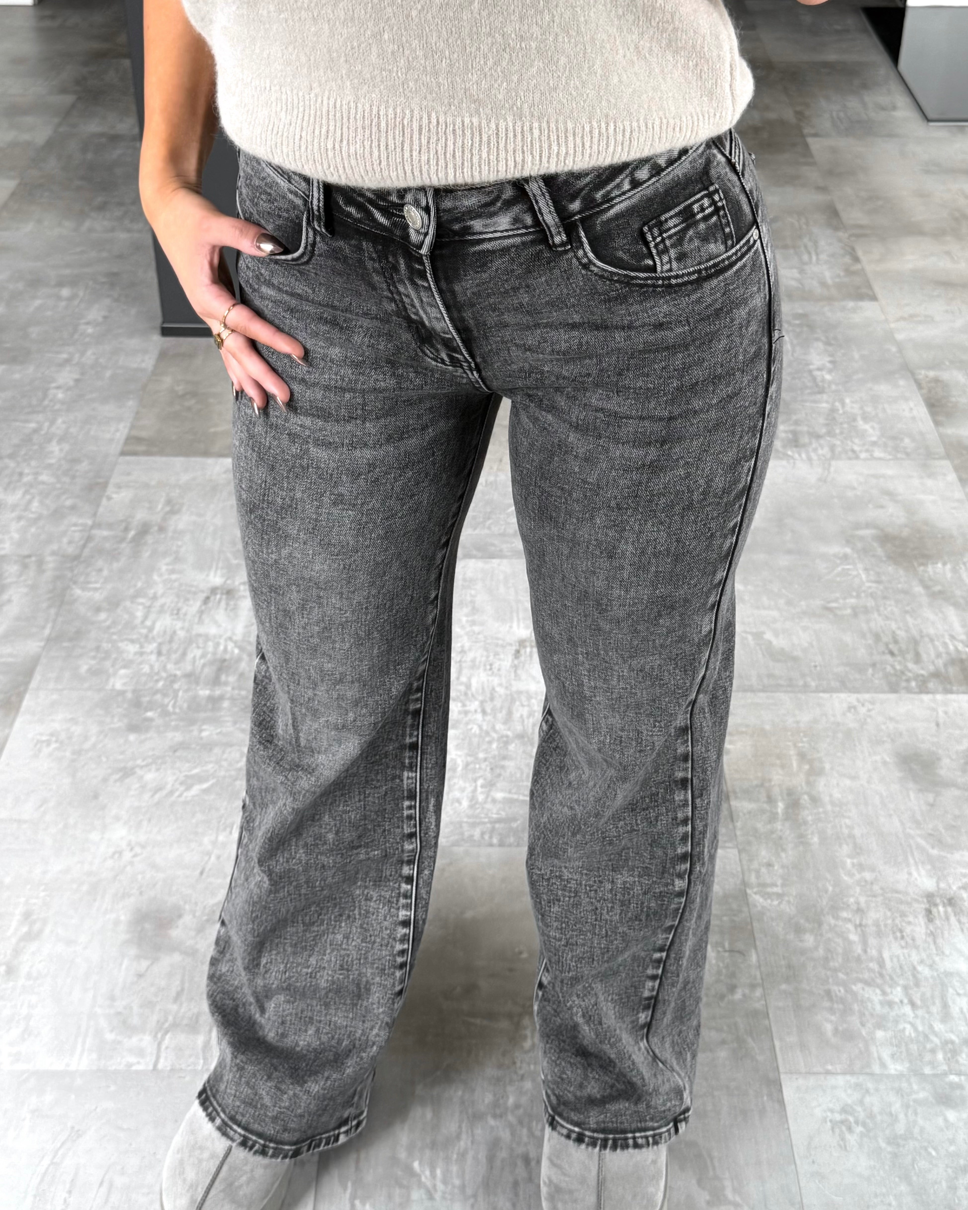 Wide Leg Jeans „Gina“ Grau