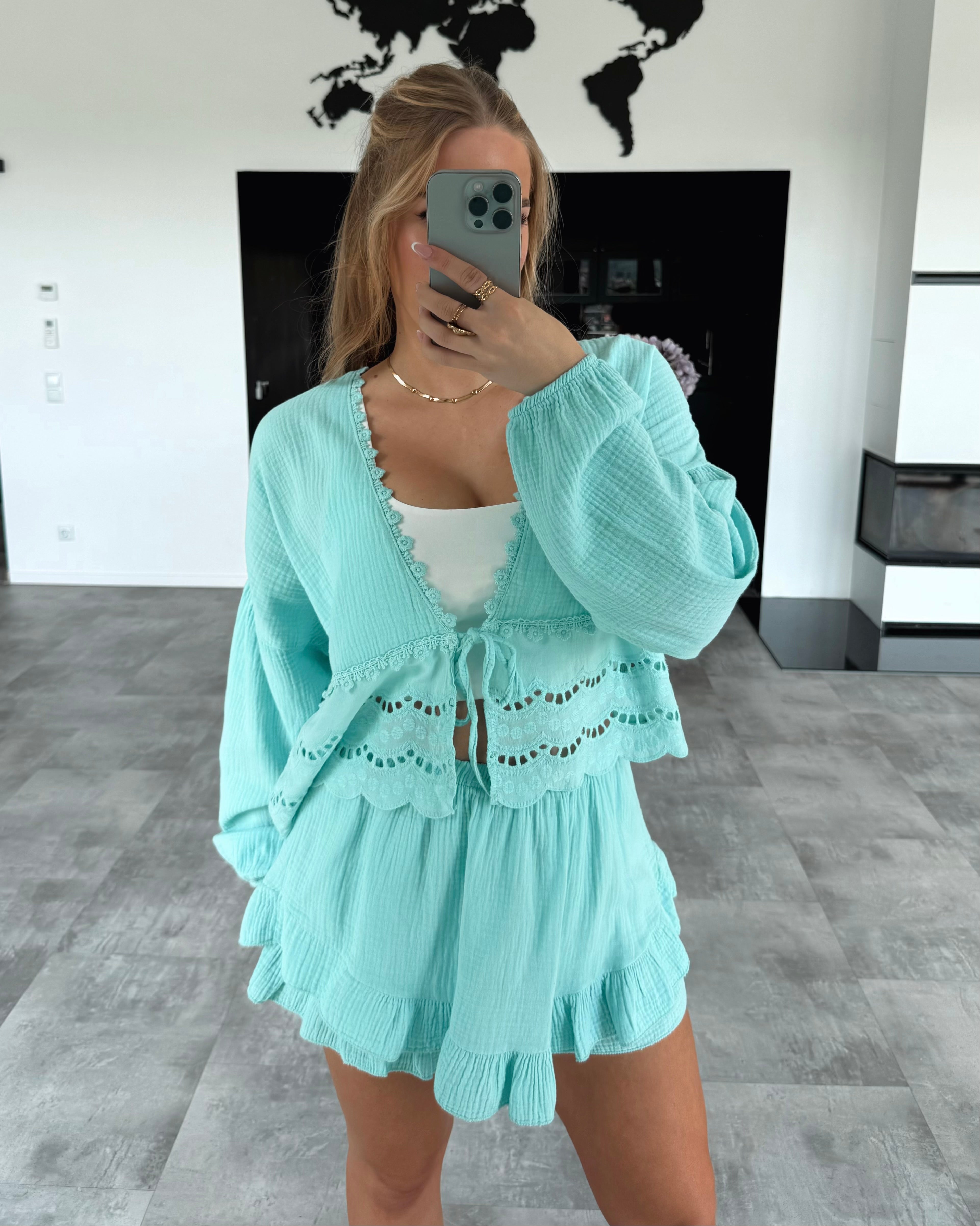 Musselin Hosenrock „Calea“ Aqua