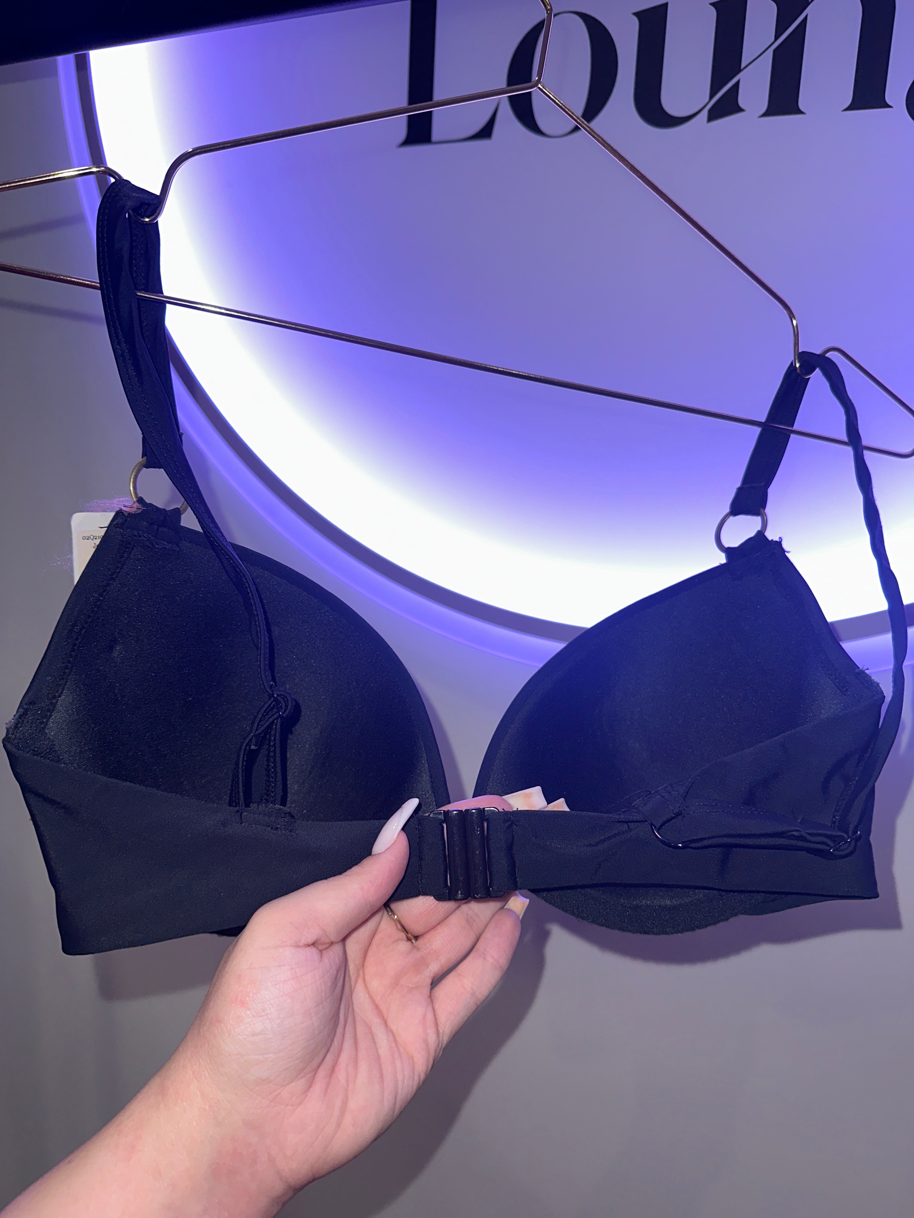EINZELSTÜCK Bikini Oberteil Schwarz Push Up Muster #112
