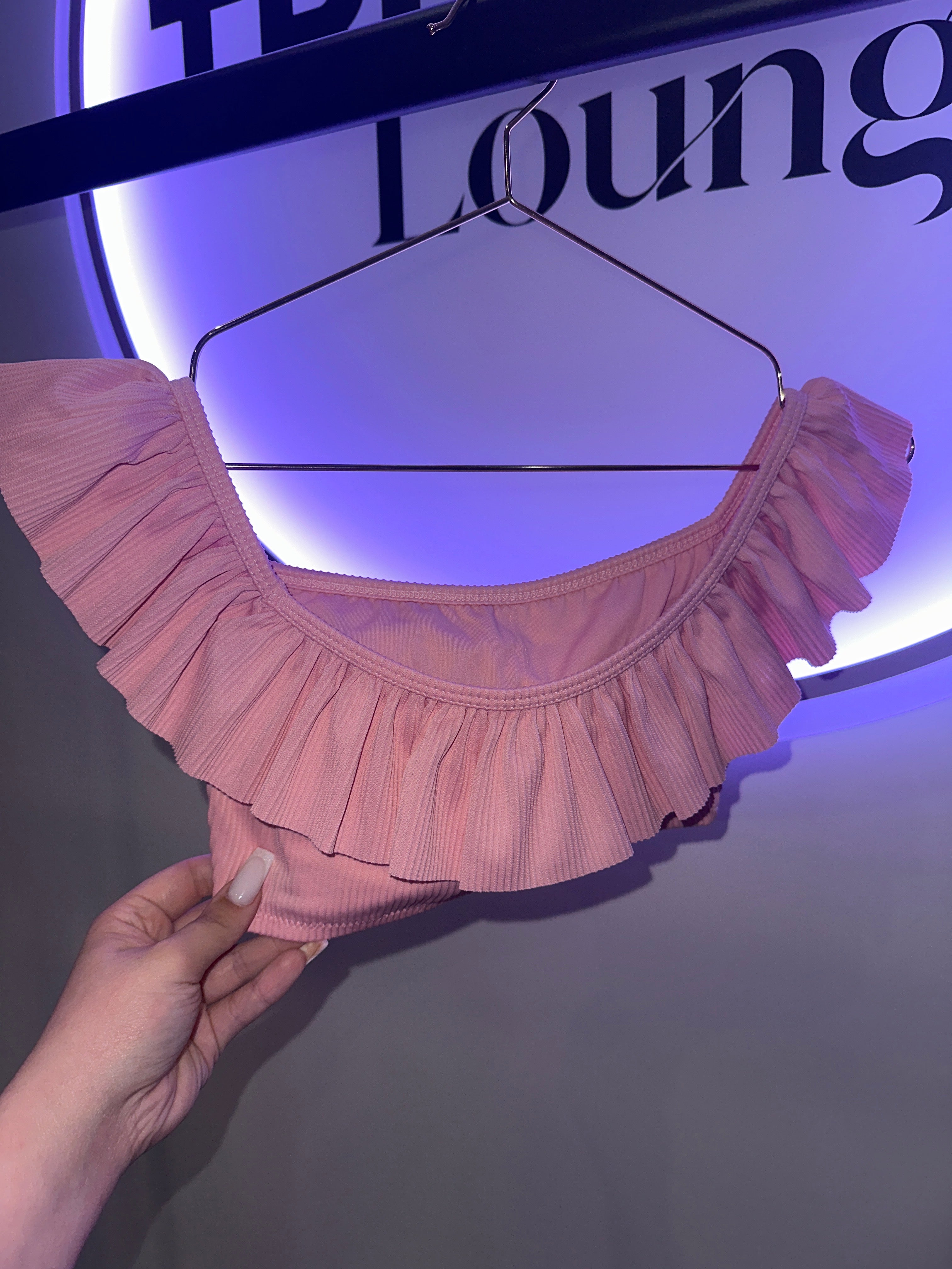 EINZELSTÜCK Bikini Oberteil Rosa Offshoulder #102