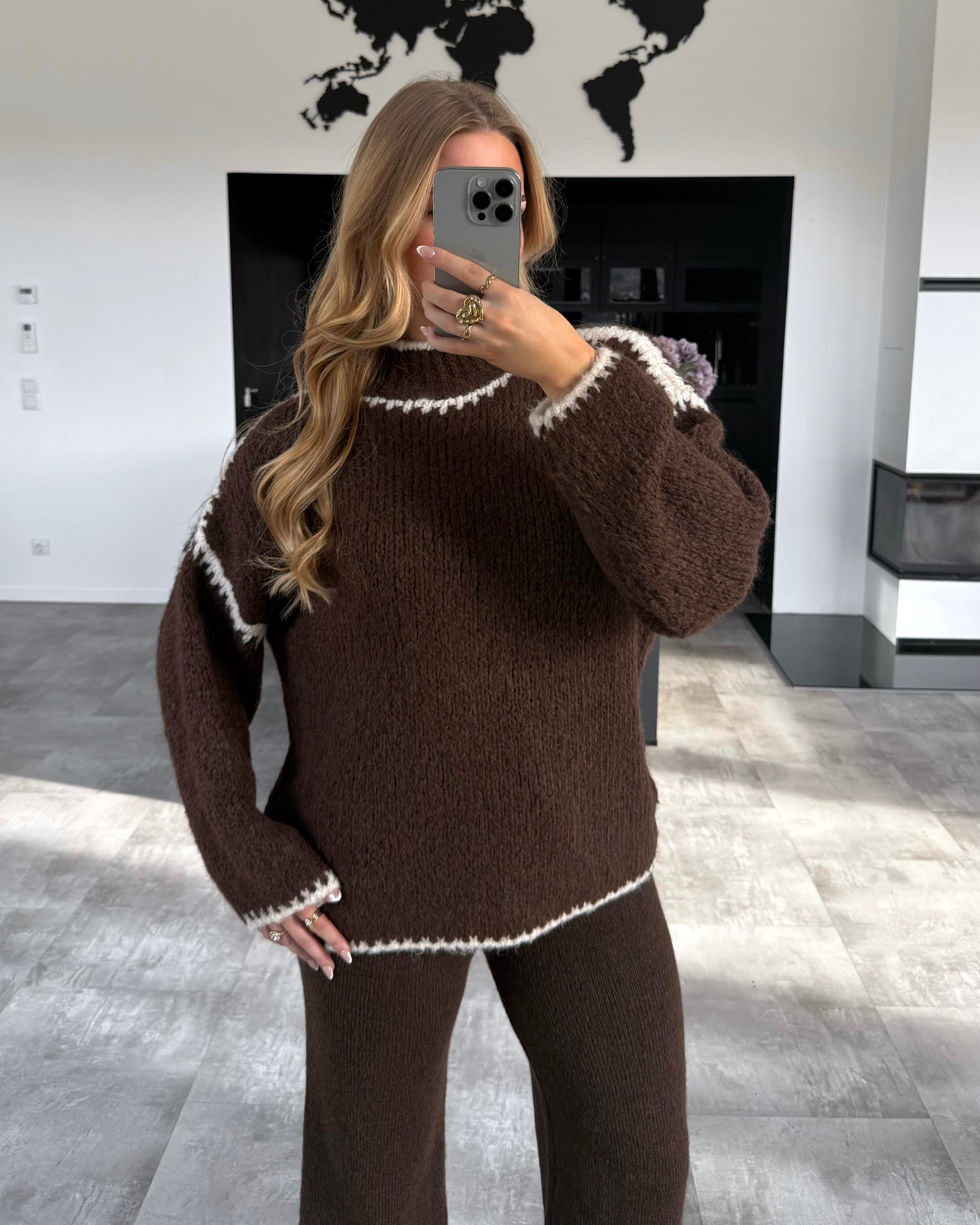 Pullover “Elodie” Chocolate-Ecru