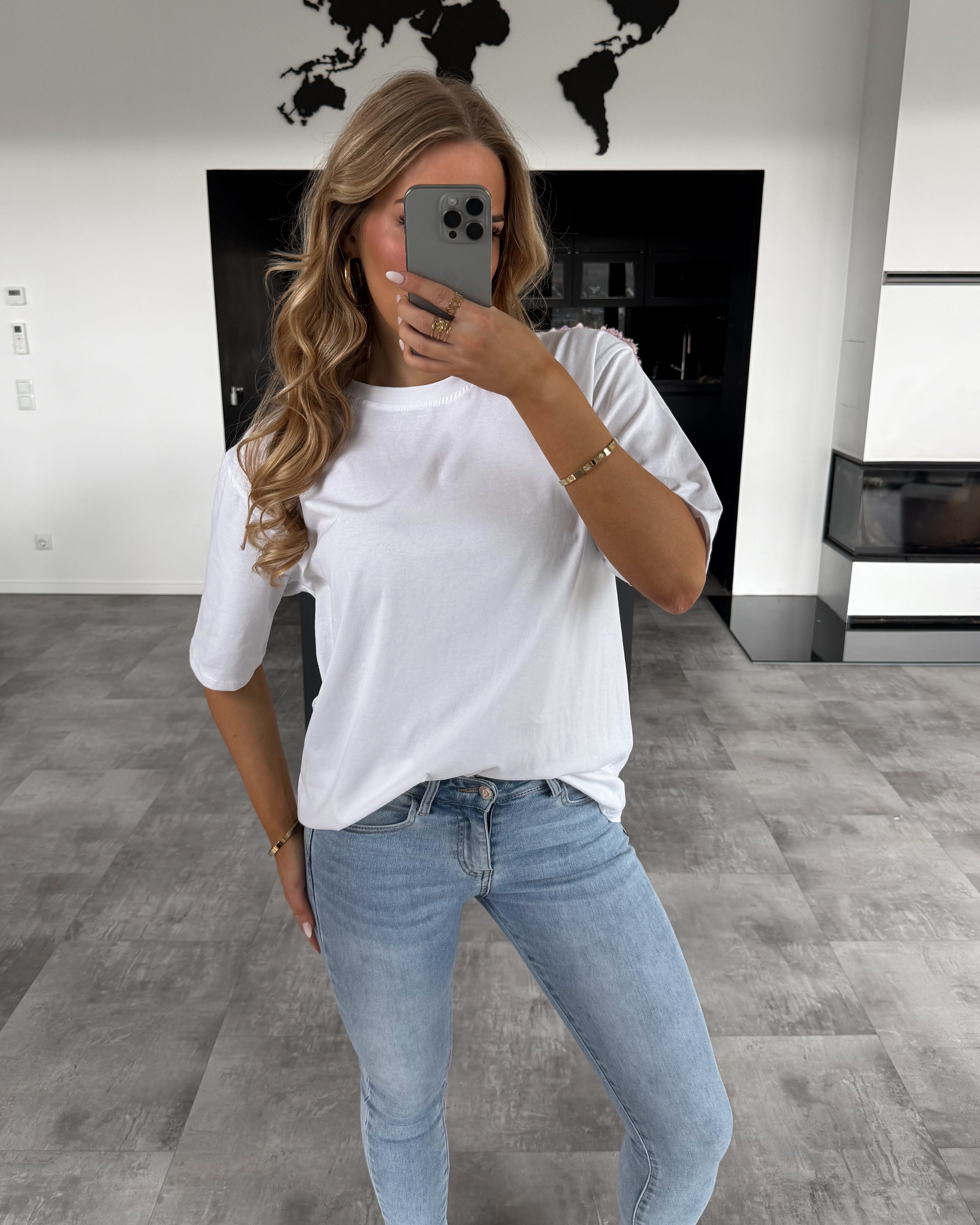 Baumwoll T-Shirt "Becky" Weiß