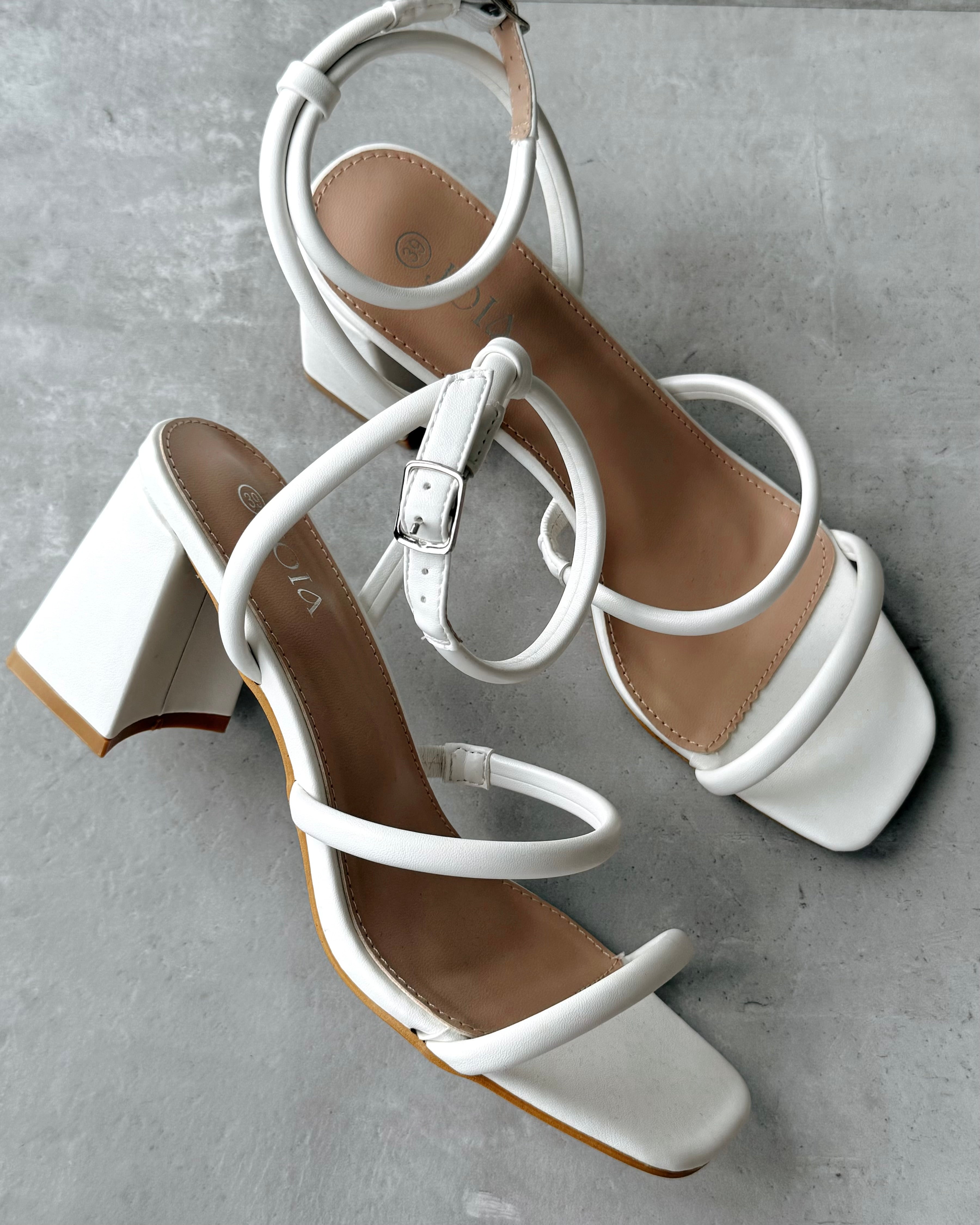 Sandalette "Claire" mit Absatz Weiß
