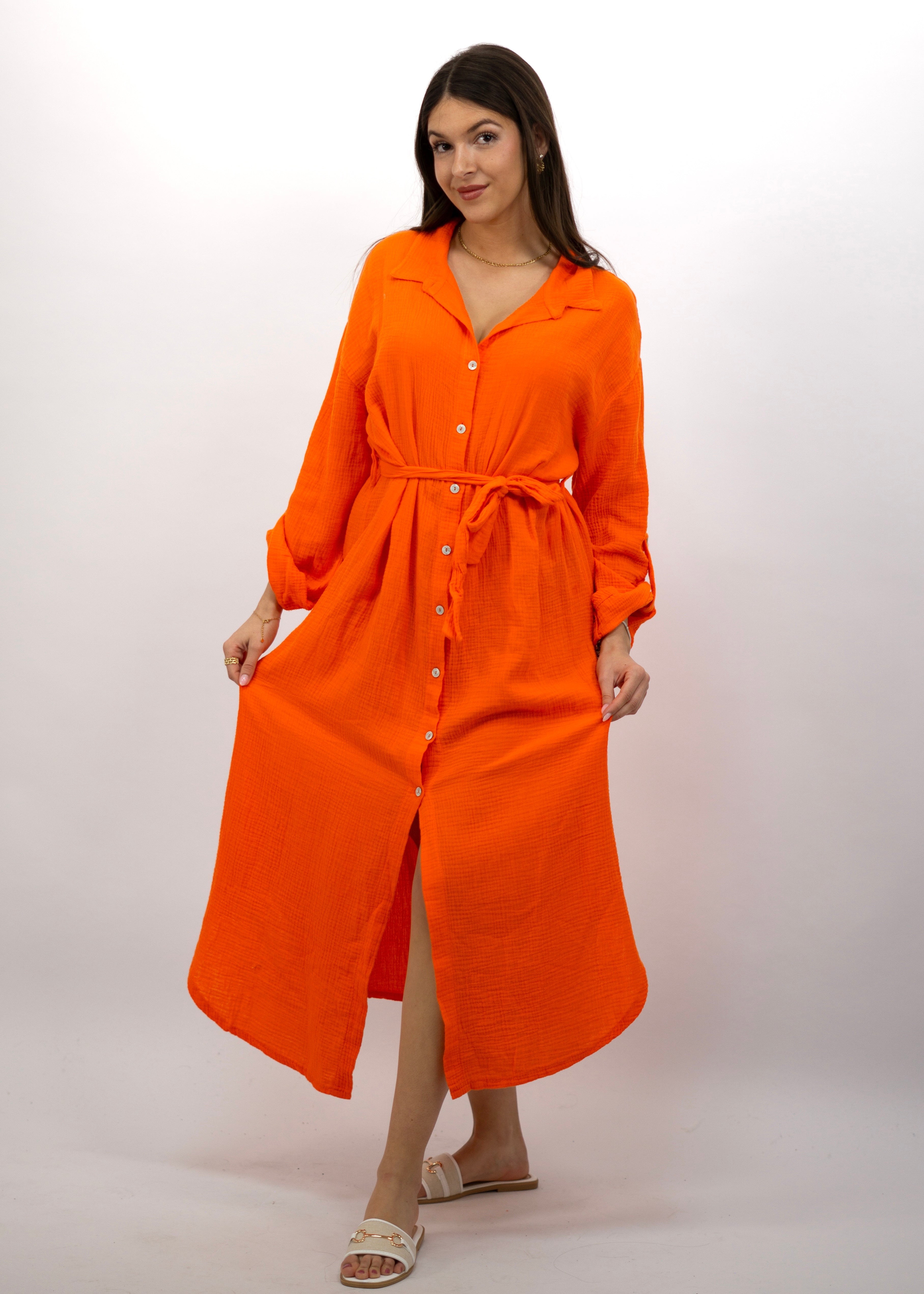 Musselin Kleid „Melissa“ Burnt Orange