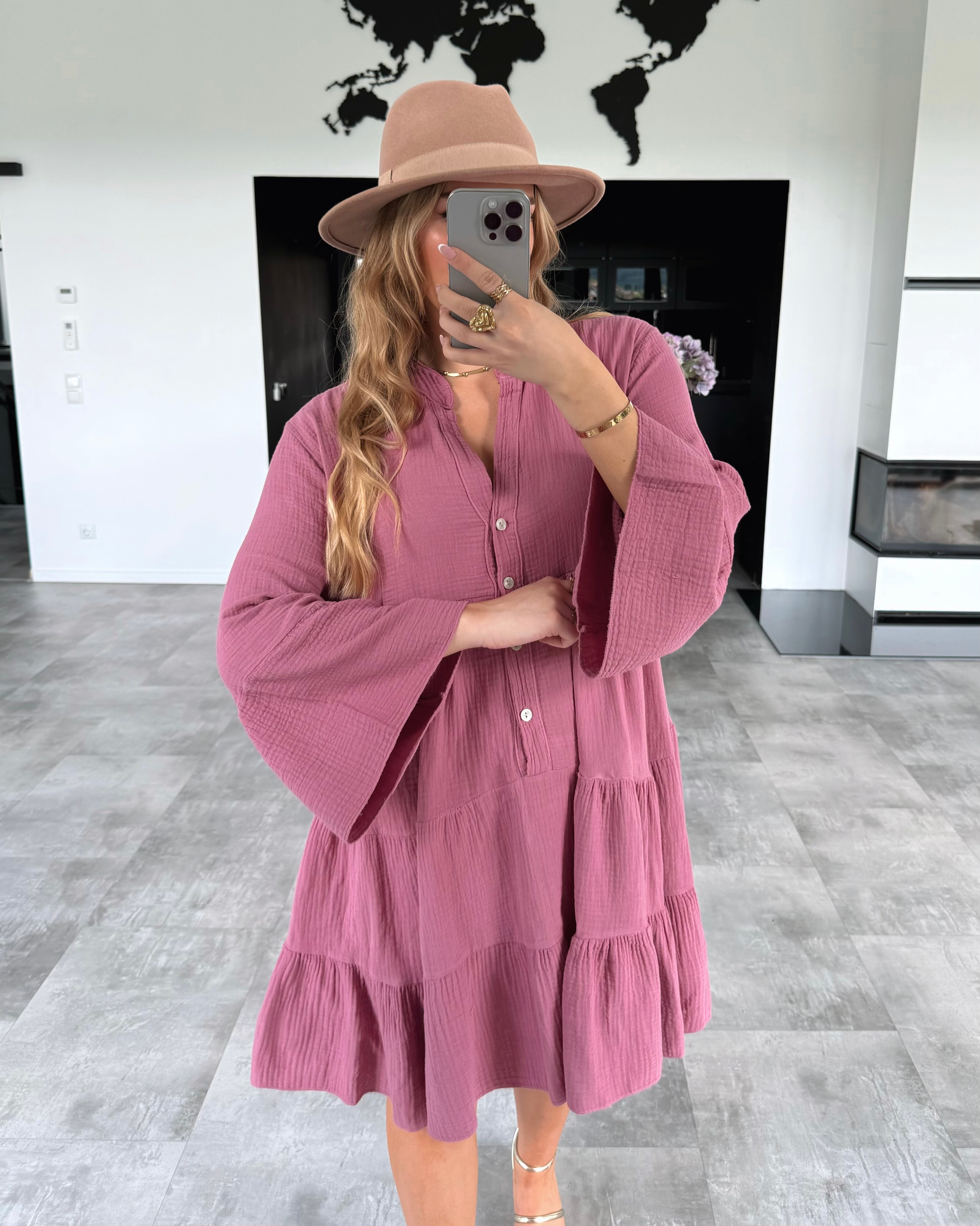 Musselin Kleid „Sofia“ Beere