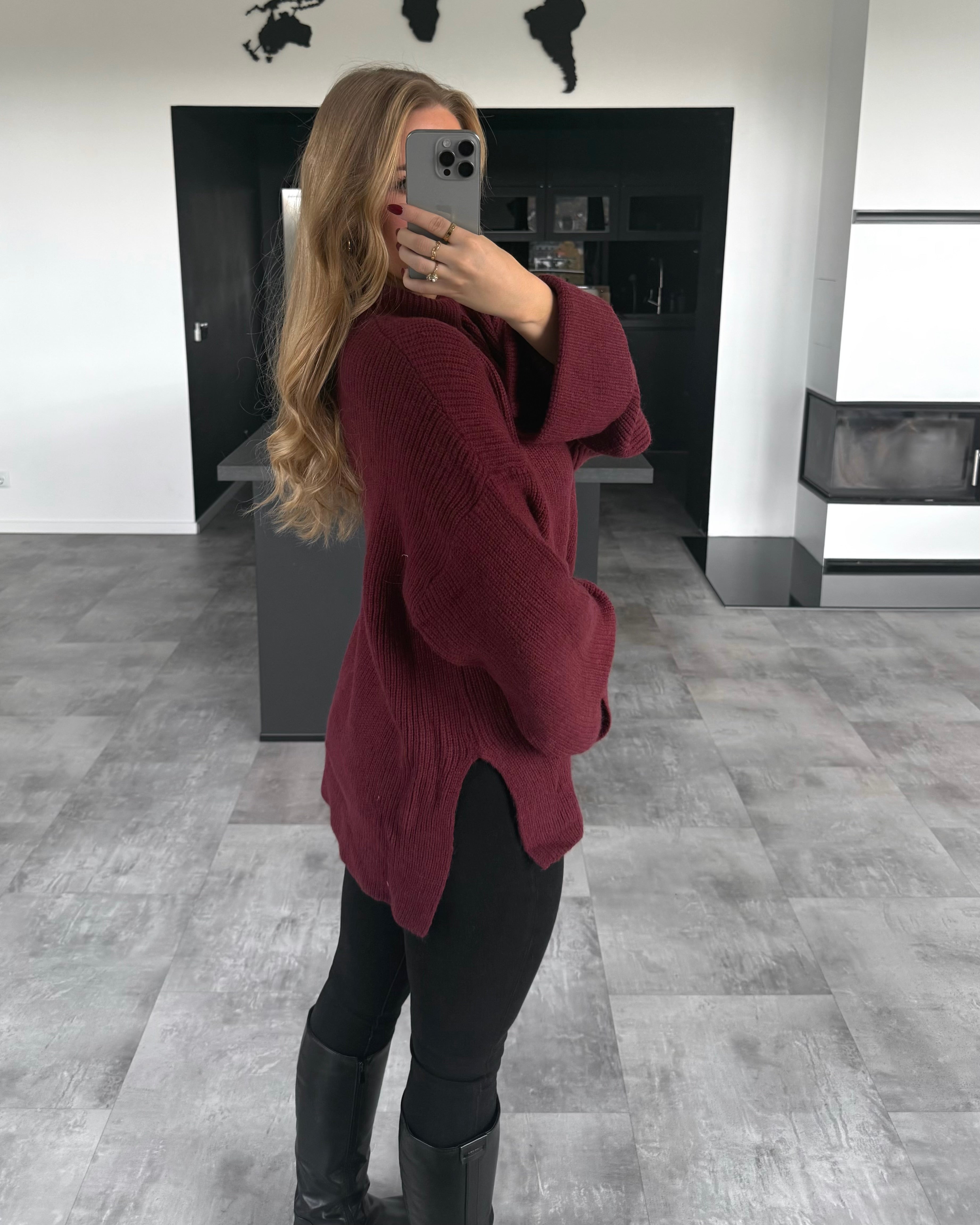 Strickpullover "Lina“ Burgunder