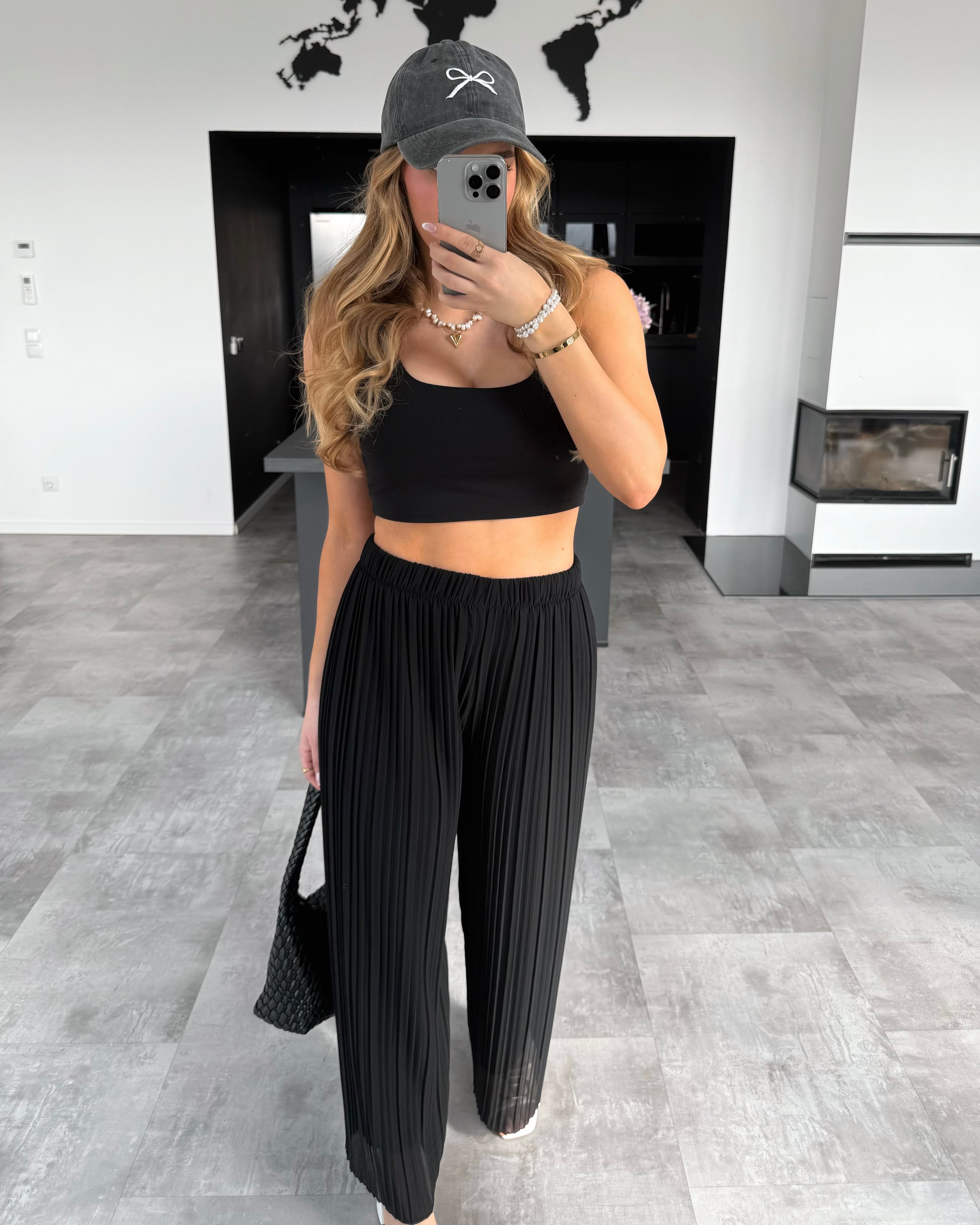 Plissierte Hose "Mala“ Schwarz