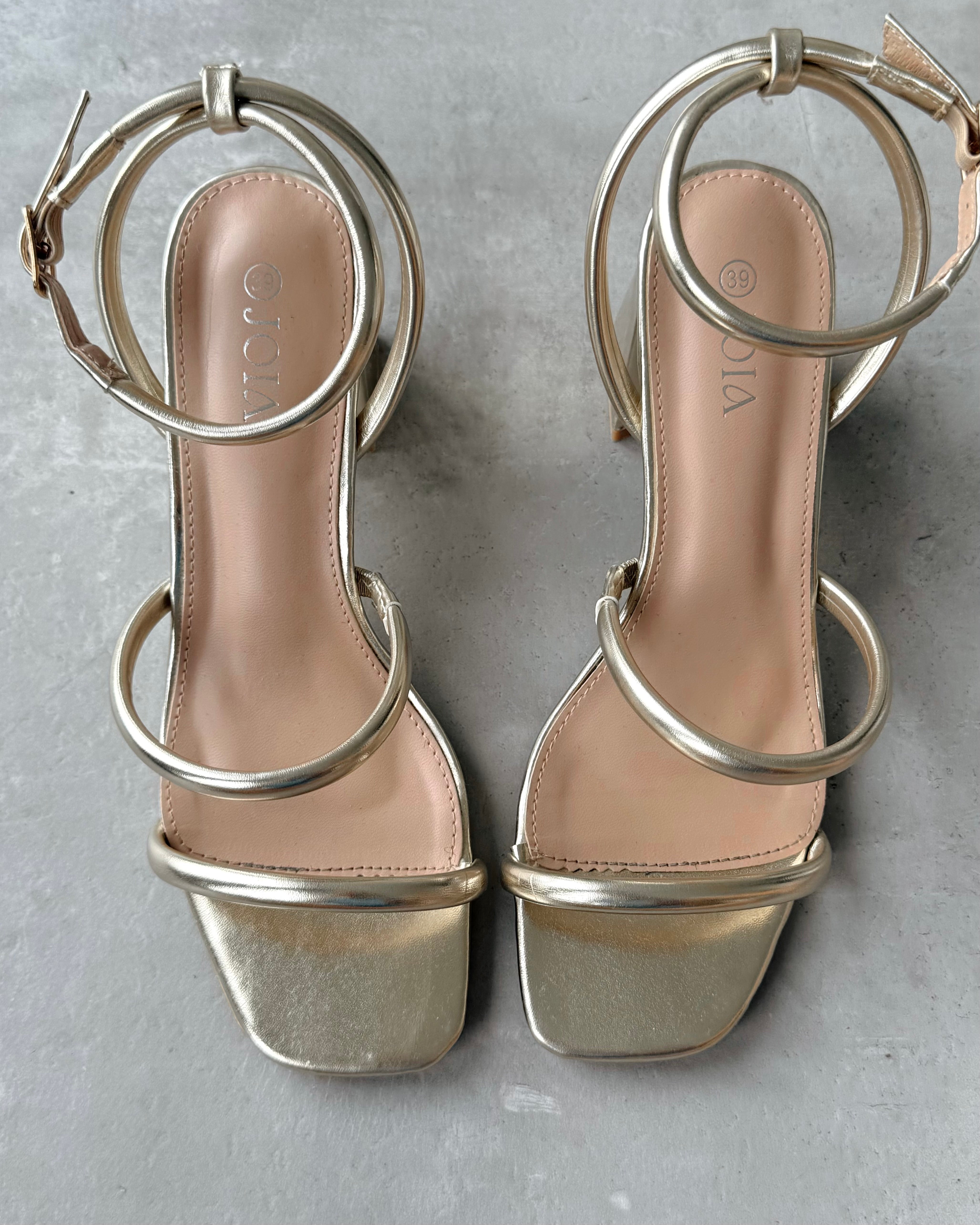 Sandalette "Claire" mit Absatz Gold