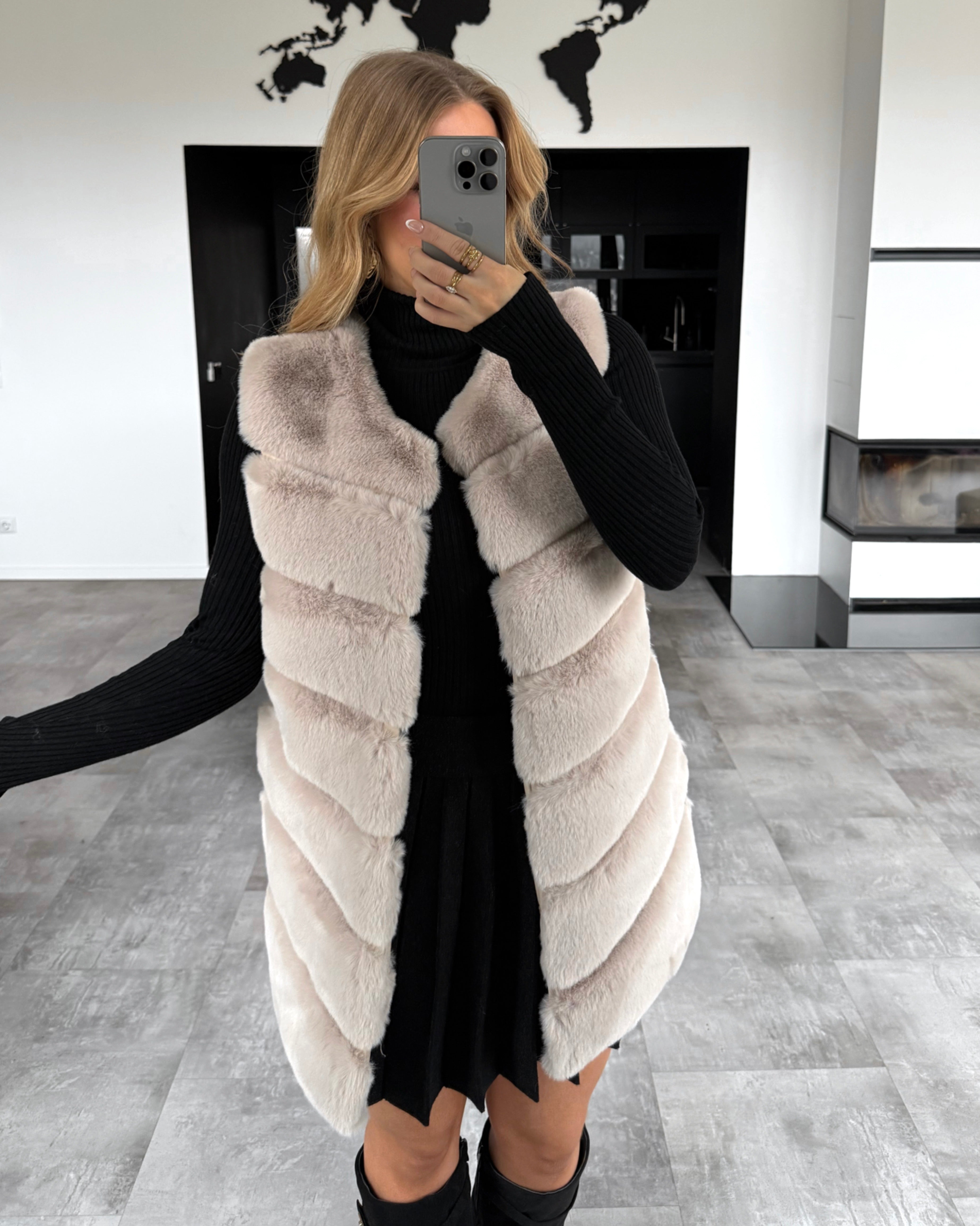 Fellweste “Valery” Beige