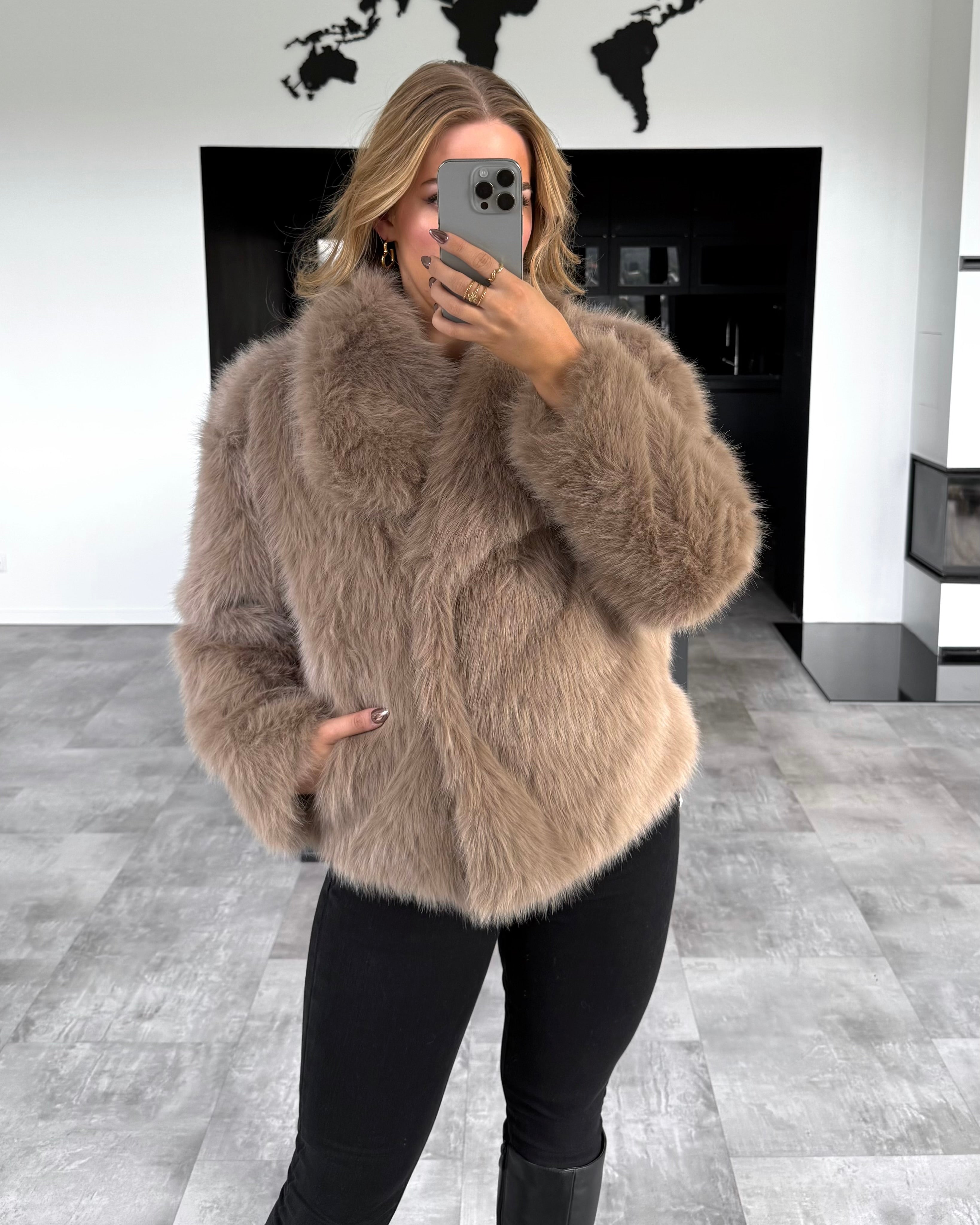 Felljacke “Rachelle“ Taupe