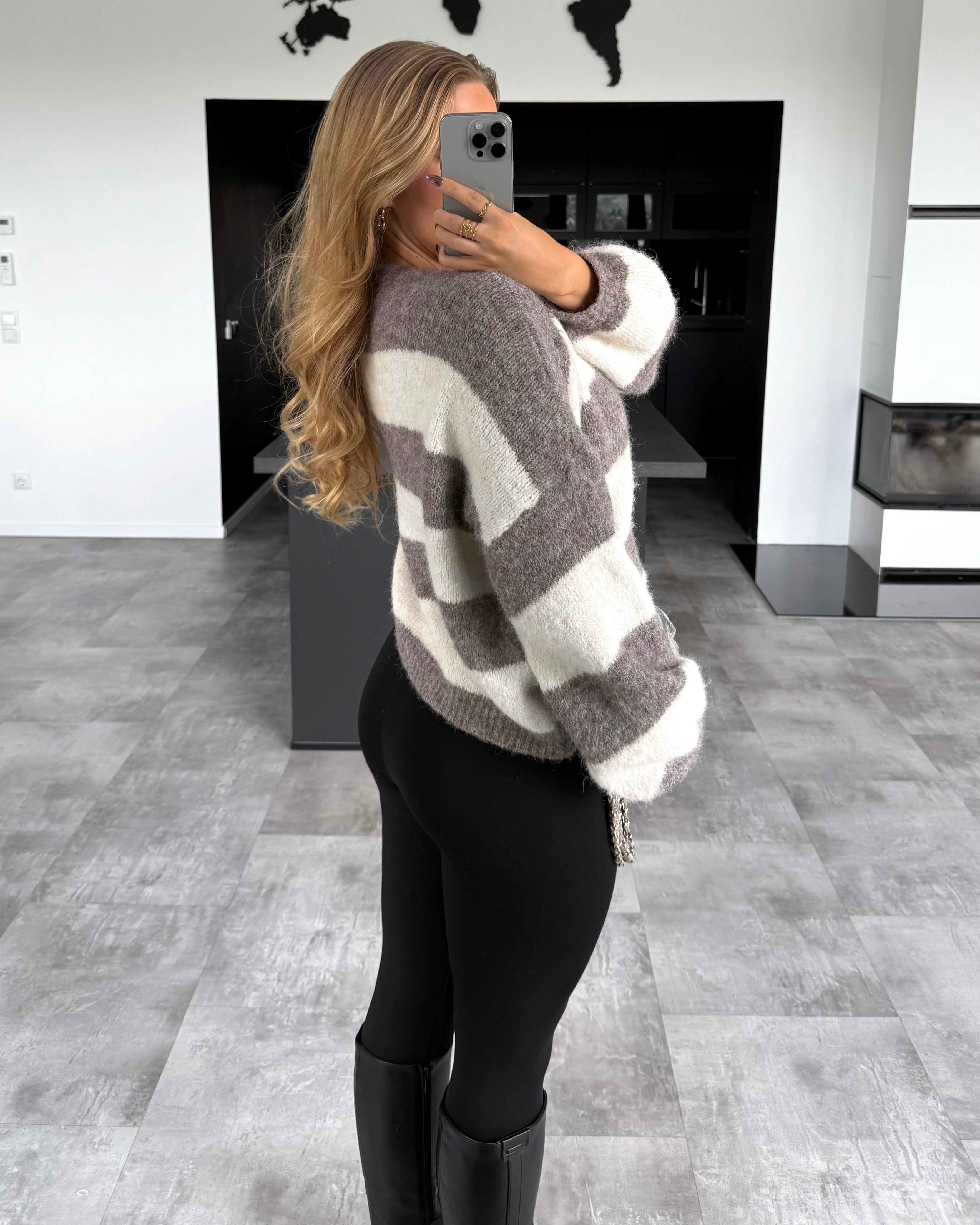 Pullover "Elsie" Hellbraun-Ecru